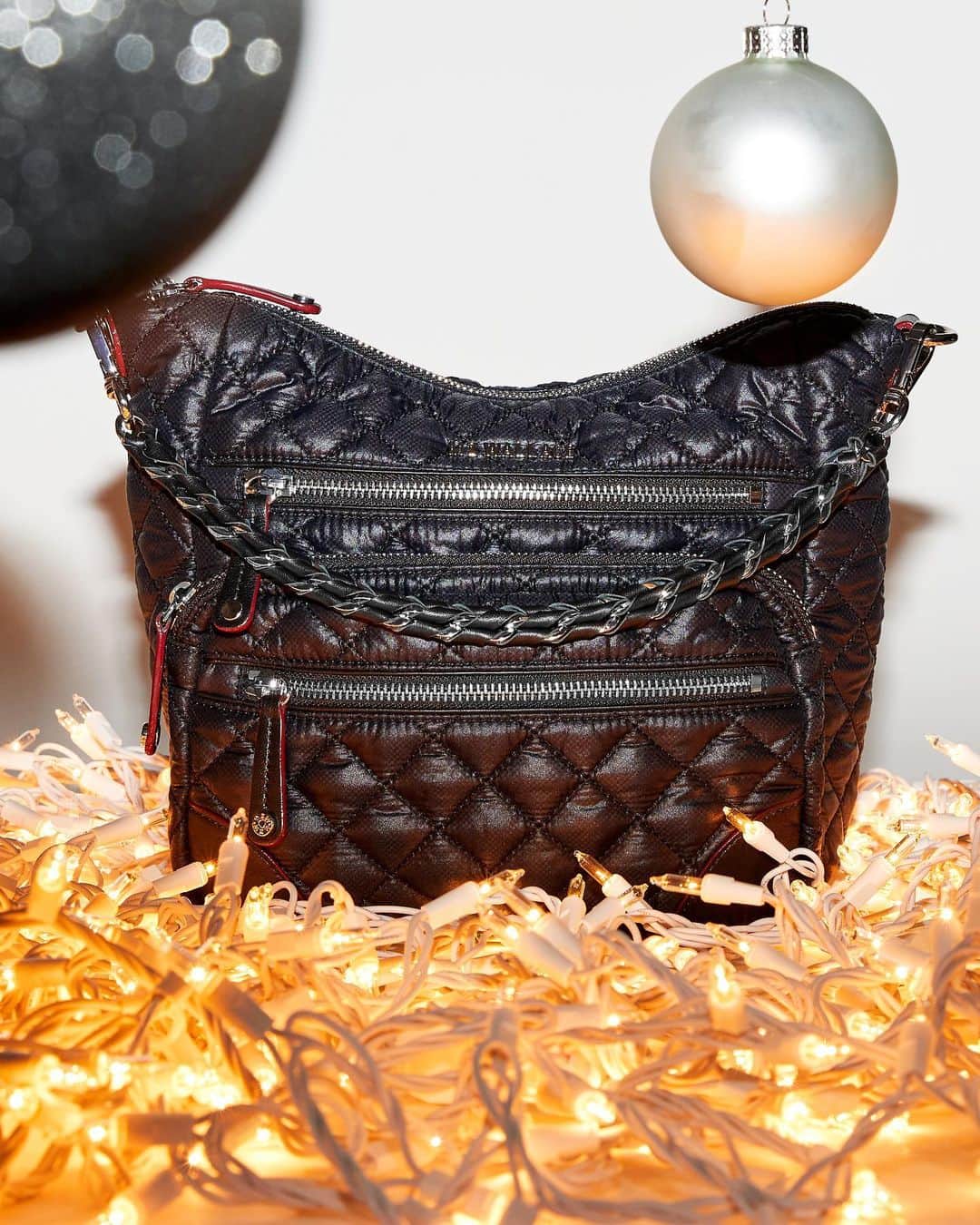 MZウォレスのインスタグラム：「Day 7! Introducing the Small Crosby Hobo and Crosby Sling Bag (swipe to see both)! Two new styles featuring our signature hardware and Italian leather accents. Head to our stories to get a closer look and tap to shop now!   ✨Check back tomorrow for another reveal.✨」