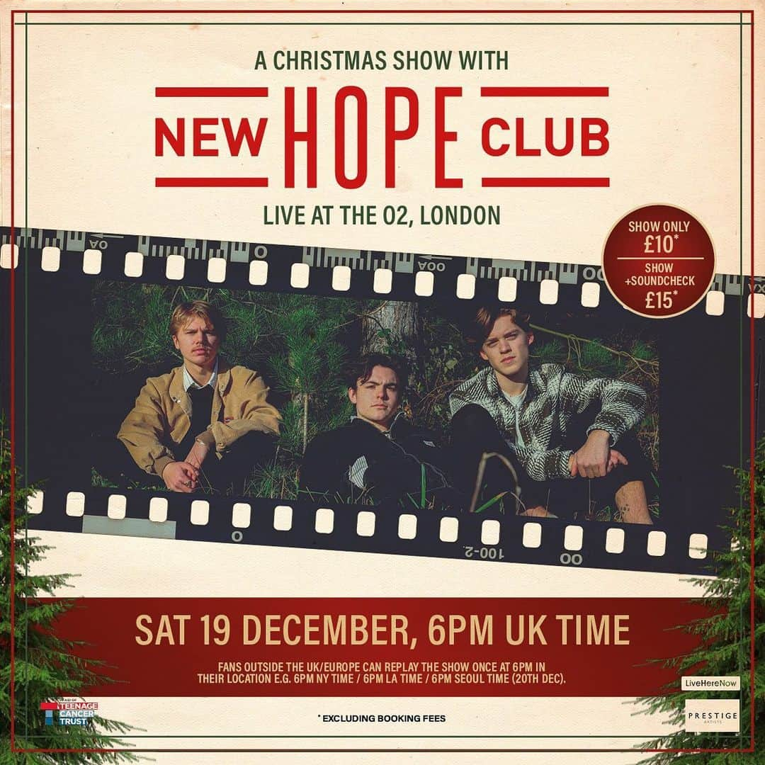 New Hope Clubさんのインスタグラム写真 - (New Hope ClubInstagram)「Hello everyone, super exciting news! We are doing our first gig of the year! It’s a worldwide virtual show and we’d love for you all to tune in! Tickets are available now. See you on the 19th. Love R, B & G  #NHCWorldwideShow」12月9日 0時59分 - newhopeclub