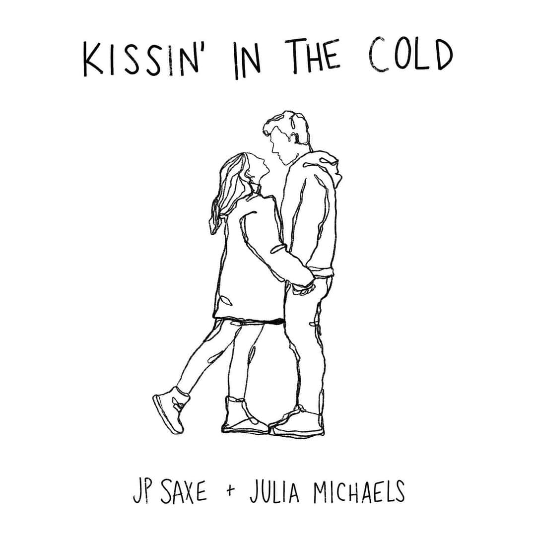 Julia Michaelsのインスタグラム：「Made a Holiday song with my best friend whom I kiss a lot @jpsaxe , thank you @thebenjaminrice for producing this and @artistcalledlo for making this beautiful cover! We hope you love it as much as we do 🎄🎄available on all streaming platforms now #kissininthecold」