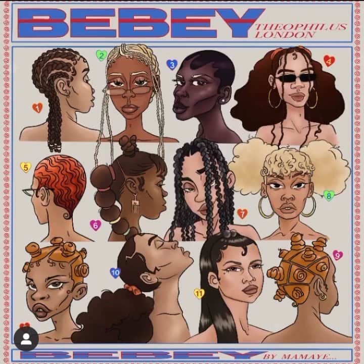 セオフィラス・ロンドンのインスタグラム：「“Bebey” art by @mamaayeeeeee Comment if this is Still your jam! I still get so inspired when I hear it.❣️  Hit up maye if you need any work done like this for your projects 💫」