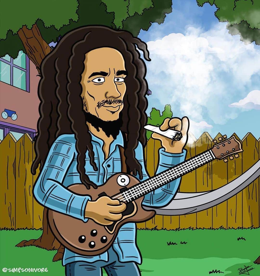 ボブ・マーリーさんのインスタグラム写真 - (ボブ・マーリーInstagram)「What animated show do you think Bob Marley should make a guest appearance on?? Tag your favorites in the comments! #bobmarley75  🎨 @simpsonivore _____ Want your artwork featured on our socials? Post your original pieces here on IG tagged #bobmarleyart and we’ll keep sharing our favorites!」12月9日 3時30分 - bobmarley