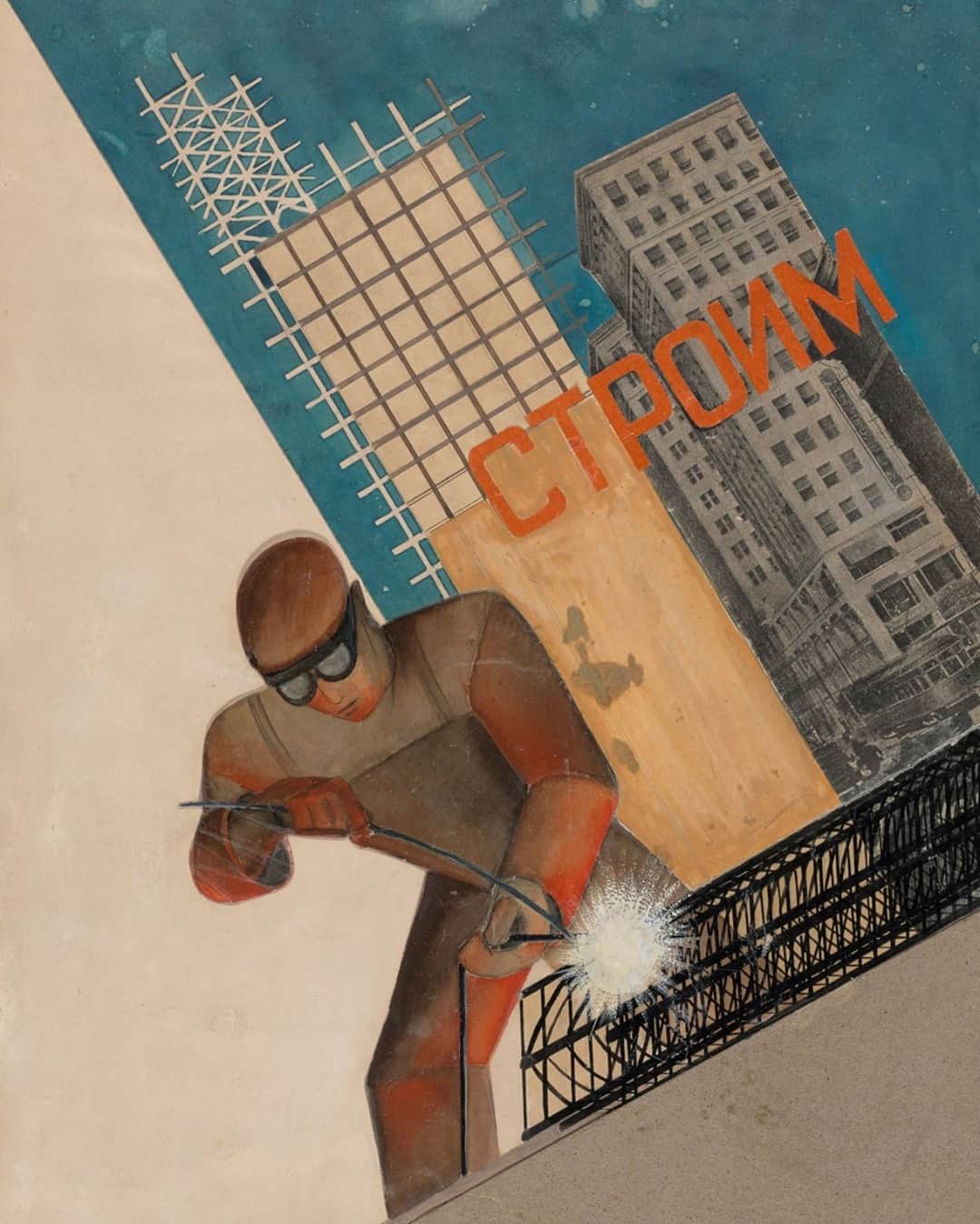 ニューヨーク近代美術館のインスタグラム：「How can art spark change in times of massive political, technological, and social upheaval?  Discover how Aleksandr Rodchenko, Hannah Höch, Lyubov Popova, John Heartfield, and more created new art for a changed world in "Engineer, Agitator, Constructor: The Artist Reinvented," opening this Sunday at MoMA.  These artists' fearless experimentation, social engagement, and utopian aspirations in the early 20th century—a period of momentous change not unlike our own—still reverberate today.  Members can experience the exhibition before it opens to the public, with Member Previews on December 10-12. Not a member? Join today at the link in our bio. --- [#ValentinaKulagina. Maquette for "We Are Building (Stroim)" (detail). 1929. Cut-and-pasted printed and painted paper, sandpaper, gouache, and pencil on paper]」
