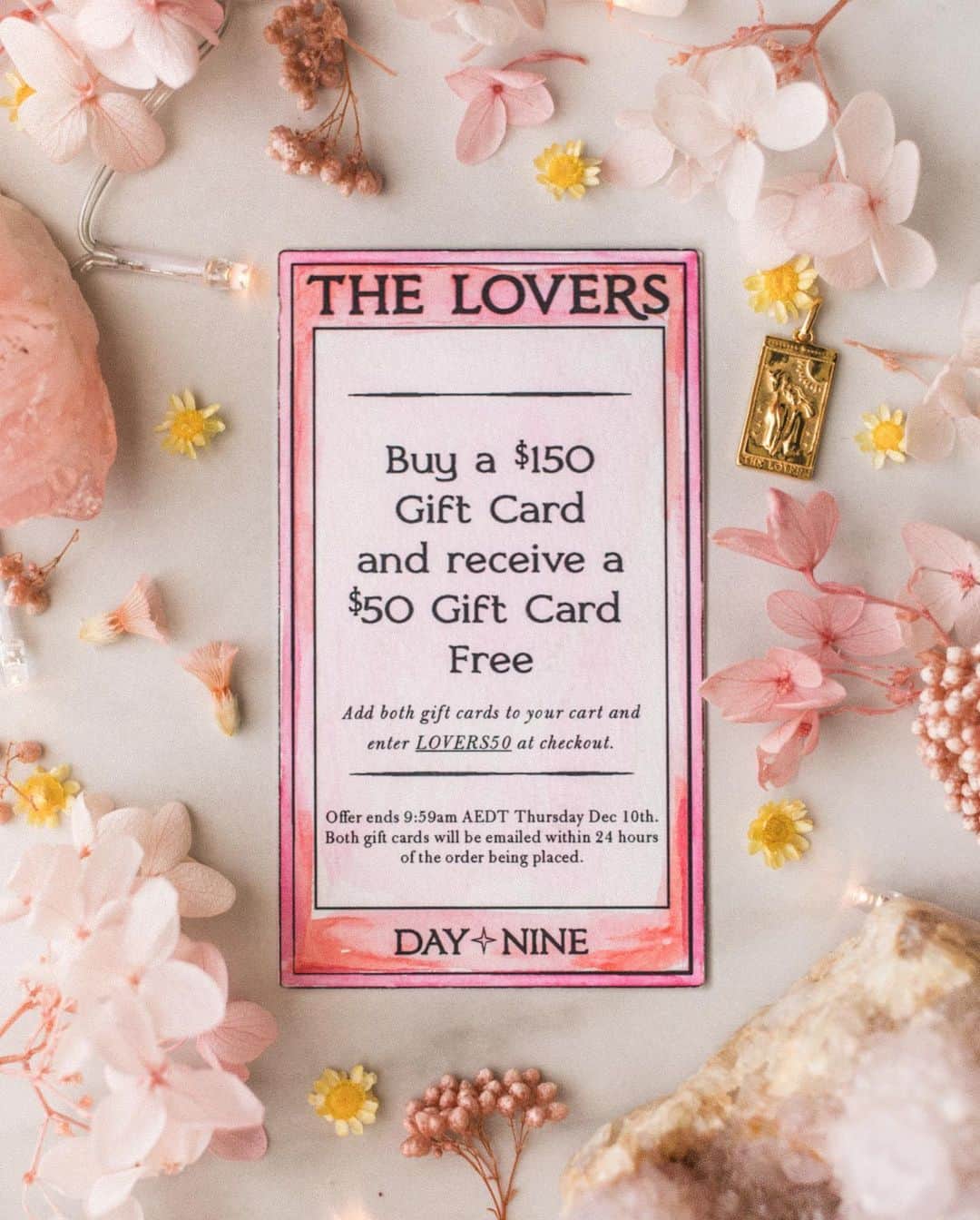 SPELLさんのインスタグラム写真 - (SPELLInstagram)「✧ Twelve days of ORACLE OFFERINGS ✧ Day Nine ~ The Lovers Buy a $150+ Gift Card and receive a $50 Gift Card Free. Add both gift cards to your cart and  enter LOVERS50 at checkout. . #spell12daysxmas Offer ends 9:59am AEDT Thursday Dec 10th / 2:59pm PST Wednesday Dec 9th. Both gift  cards will be emailed within 24 hours of the order being placed.」12月9日 8時01分 - spell