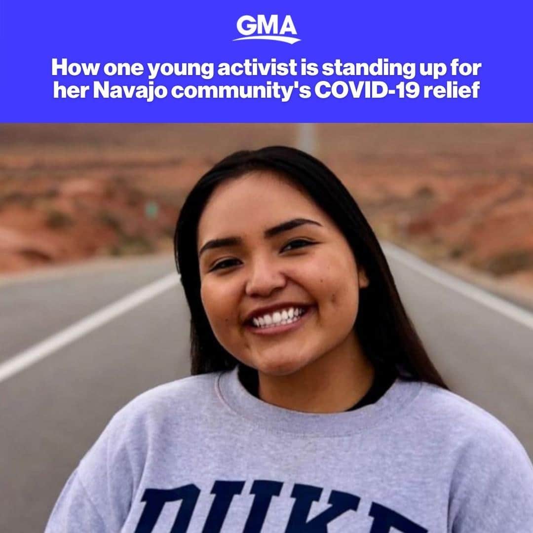 Good Morning Americaさんのインスタグラム写真 - (Good Morning AmericaInstagram)「Shandiin Herrera was sheltering-in-place at her home in the Navajo Nation in March as the coronavirus swept through the country, when she got a call from her mentor, asking for help. What they accomplished next was incredible. Link in bio for the story.」12月9日 8時15分 - goodmorningamerica