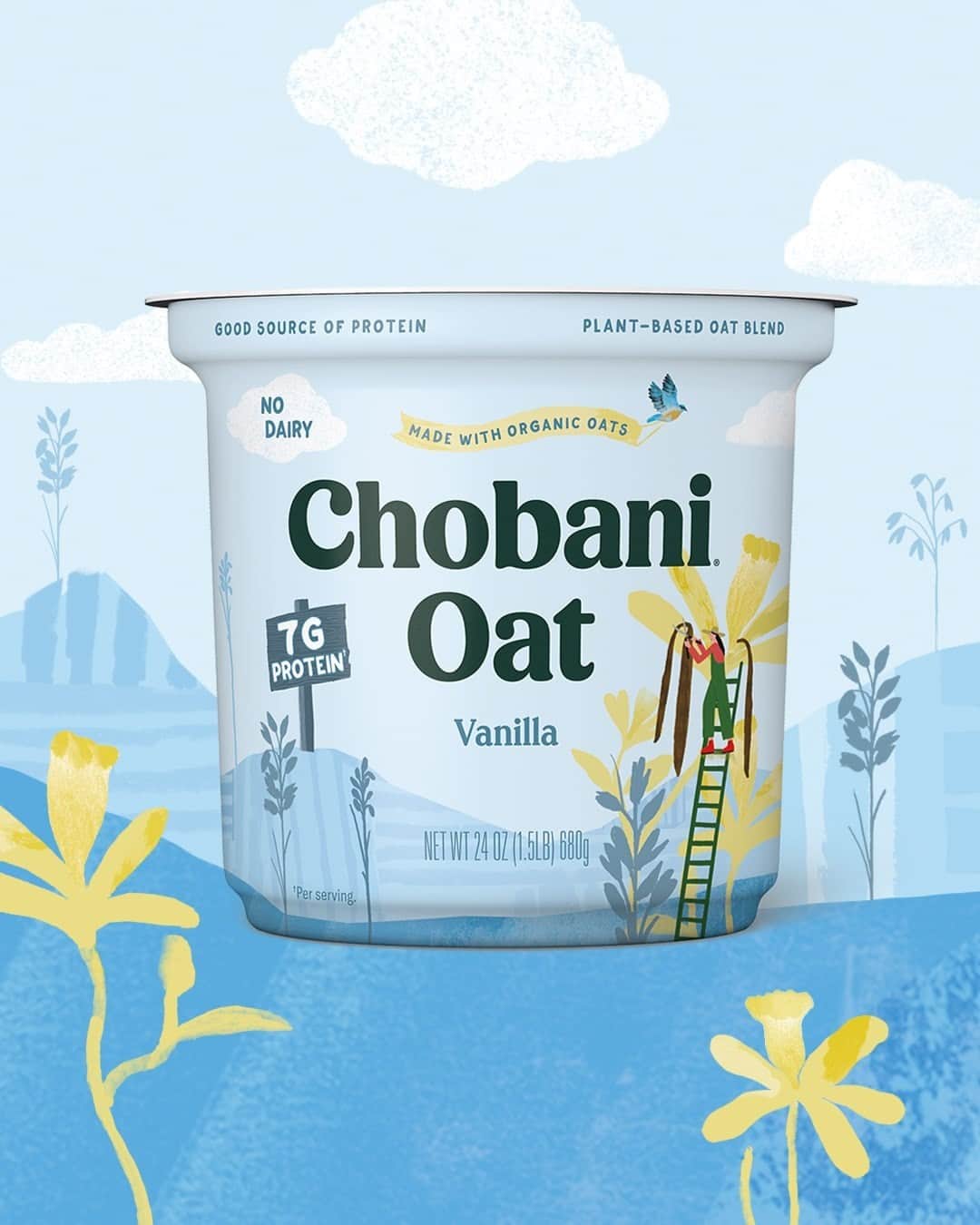 Chobaniのインスタグラム：「Big news for Oat fans: Plant-based Chobani Oat Vanilla is now available in a 24oz tub 🌾 Try it anywhere and any way you use yogurt—in baking, breakfast bowls, or simply enjoying it by the spoonful 🥄」