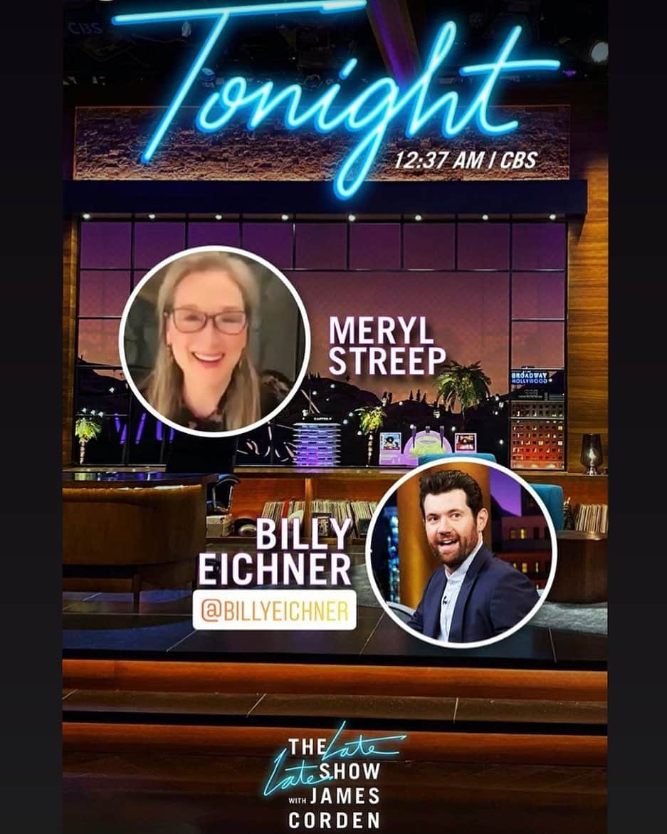 ビリー・エイチュナーのインスタグラム：「So, Meryl and I are not on together. In exciting/terrifying news, that’s because I’m the MUSICAL GUEST. 😬😬🤯🤯🤯🤯😭😭😭🎄🎄🎄」