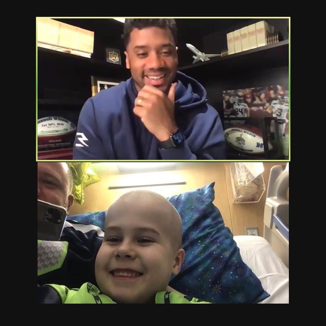 ラッセル・ウィルソンのインスタグラム：「Praying for you, Jackson 🙏🏾🙏🏾🙏🏾 keep believing!!!! @seattlechildrens @whynotyoufdn」