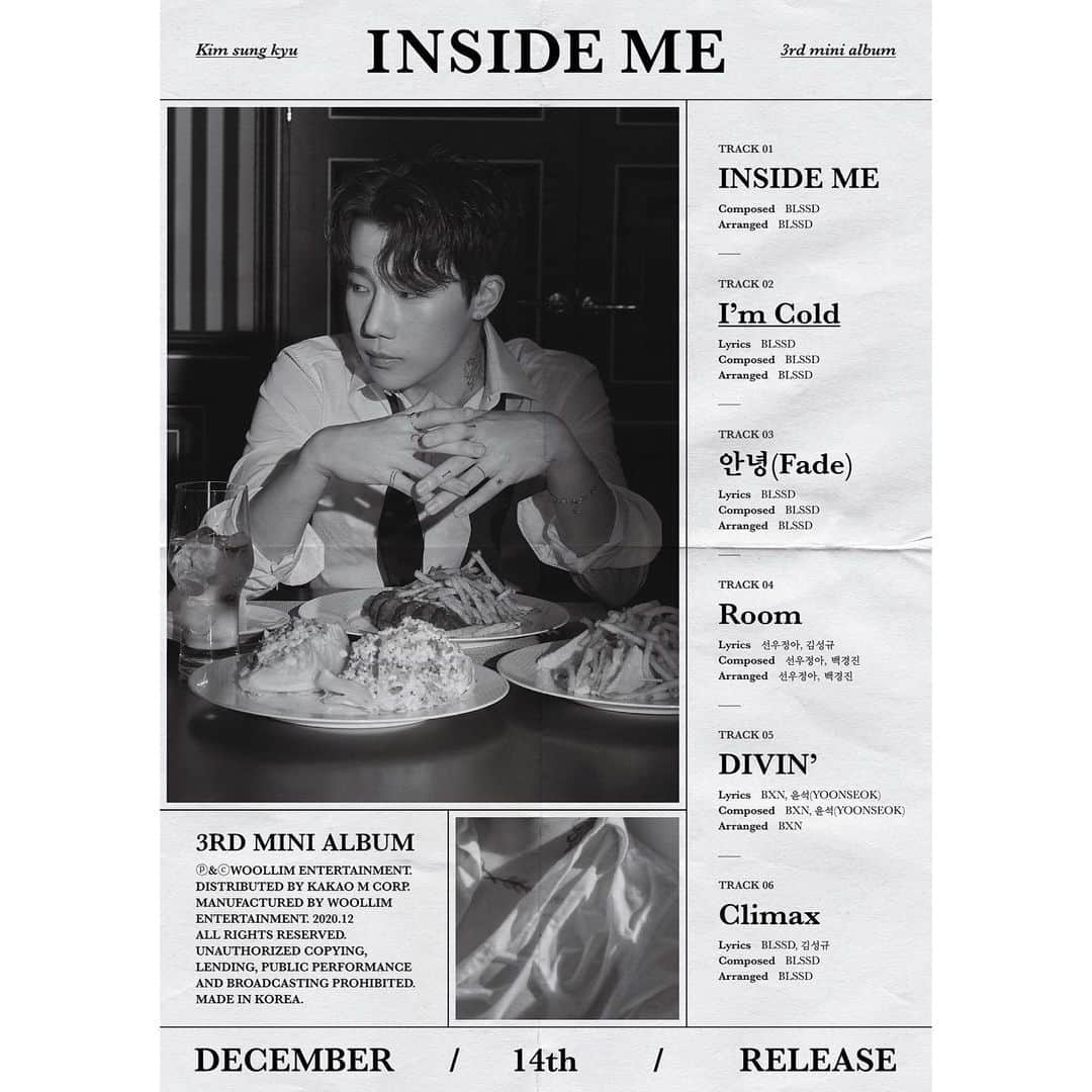 INFINITEさんのインスタグラム写真 - (INFINITEInstagram)「김성규 (Kim Sung Kyu) 3rd Mini Album [INSIDE ME]｜Track List  Title : I'm Cold 2020.12.14 6PM RELEASE  #INFINITE #인피니트 #Kim_Sung_Kyu #김성규 #INSIDE_ME」12月9日 21時01分 - official_ifnt_