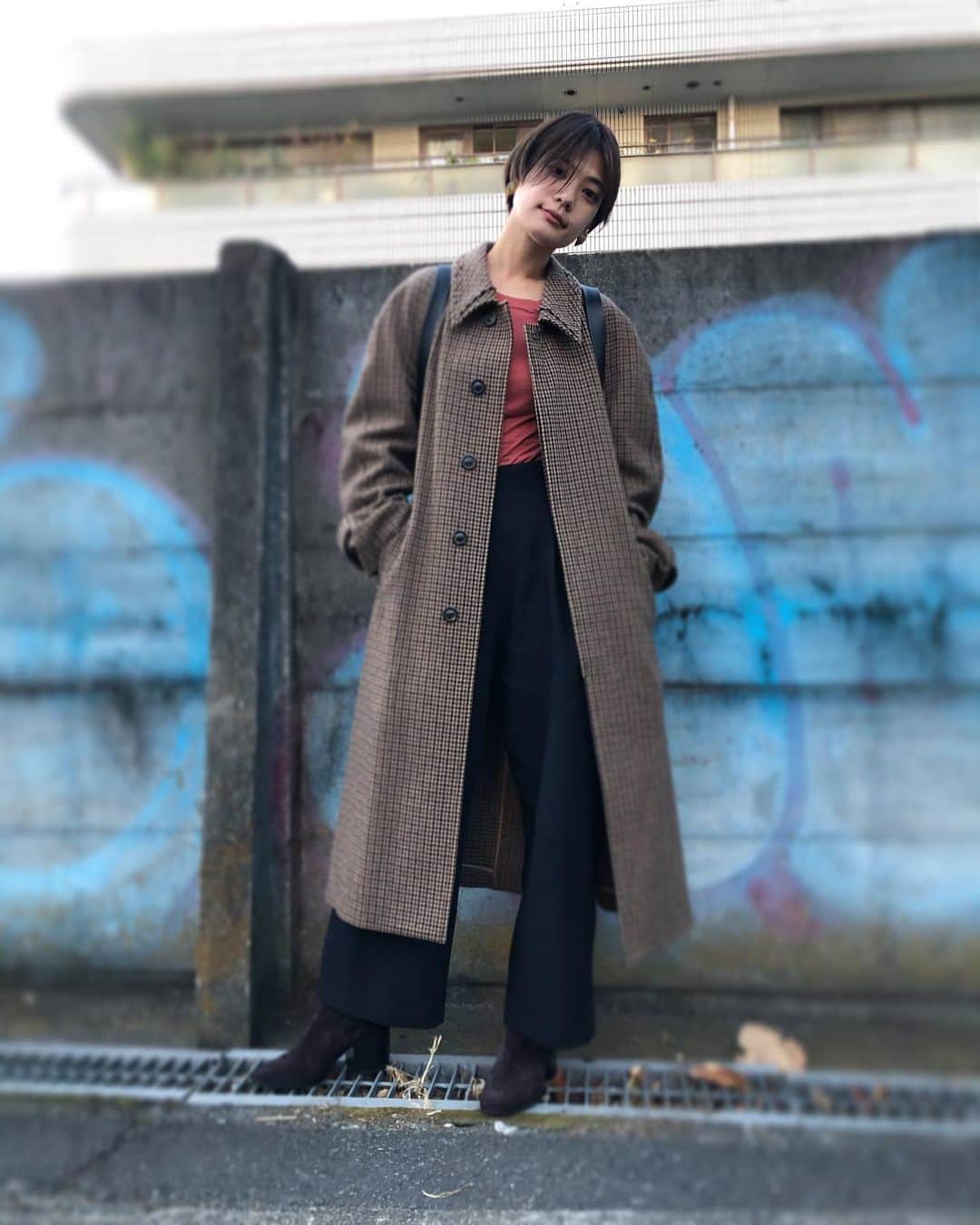 石川瑠利子のインスタグラム：「. . こないだのお洋服☺️ 少し大人めに🙆🏻‍♀️🌟 . . #fashion #code #driesvannoten #baserange #studionicholson」