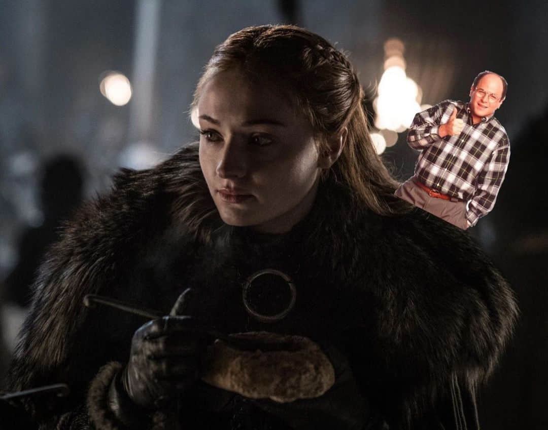 ソフィー・ターナーのインスタグラム：「Costanza on Sansa  #MyElf  It’s actually pronounced Sahn-sa but ... for the sake of comedy I’ll allow this.  Edit by @jordanmcgraw」