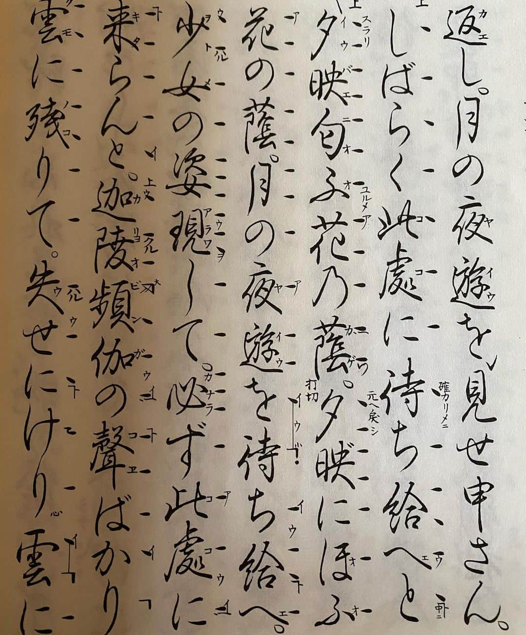 コムアイさんのインスタグラム写真 - (コムアイInstagram)「迦陵頻伽の聲ばかり雲に残りて(吉野天人) ヒマラヤのような雪山や極楽浄土に棲む美しい声で鳴く半分人間で半分鳥Kalavinka🦚 卵のなかにいるときから美しい声で鳴くそうな  春、吉野の桜の美しさに惹かれてお忍びで天から降りてきてしまった天女の話す声を、迦陵頻伽に例えて、日本の野山の景色に遠いヒマラヤや極楽浄土を重ねてしまう、この世とあの世の一体感🌬  能は最高だなあ〜😷はやく吉野の桜が見たいなあ」12月9日 13時56分 - kom_i_jp