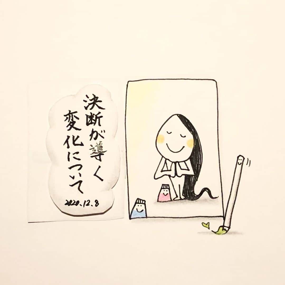榊山敬代のインスタグラム：「🎤… . YouTube をUPしましたの巻  ✒︎••••••  第1８話は  決断が導く変化 について。  日常の小さなことでも  心に素直に従って 決めてみますと   心が求めている方向へ 変化していくかもしれません…  YouTubeサイトはプロフィールにリンクしている @sakakiyamatakayo からご視聴いただけます👀  . . . #変化 #環境 #決断#heart #voice #心  #未来  #日本画　#人生  #最高 #人生一度きり #命 #まぶしい #happy  #声 #癒し #リラックス #relux #らくがき #日本画家 の #ラクガキ #art #ペン画 #pen #sarasa #anime #キャラクター #artist #らくがき_sakakiyamatakayo #sakakiyamatakayo_rakugaki」