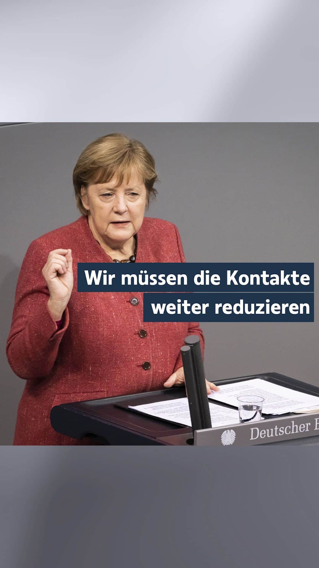 アンゲラ・メルケルのインスタグラム：「Die nächsten Tage werden nicht einfach. Kanzlerin Merkel ruft im Bundestag dazu auf, sie gemeinsam durchzustehen und die Kontakte im Kampf gegen die Corona-Pandemie weiter zu reduzieren.  #kanzlerin #bundeskanzlerin #merkel #corona #pandemie #coronapandemie #weihnachten #bundestag #covid_19」