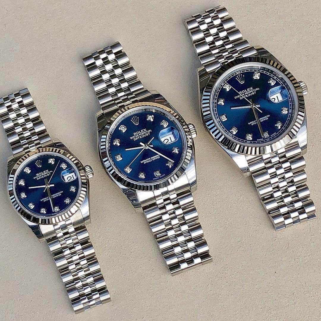 Daily Watchさんのインスタグラム写真 - (Daily WatchInstagram)「Family photo. Rolex Datejust in 31mm, 36mm and 41mm 🔵 Photo by @rolexshow_israel」12月9日 17時55分 - dailywatch
