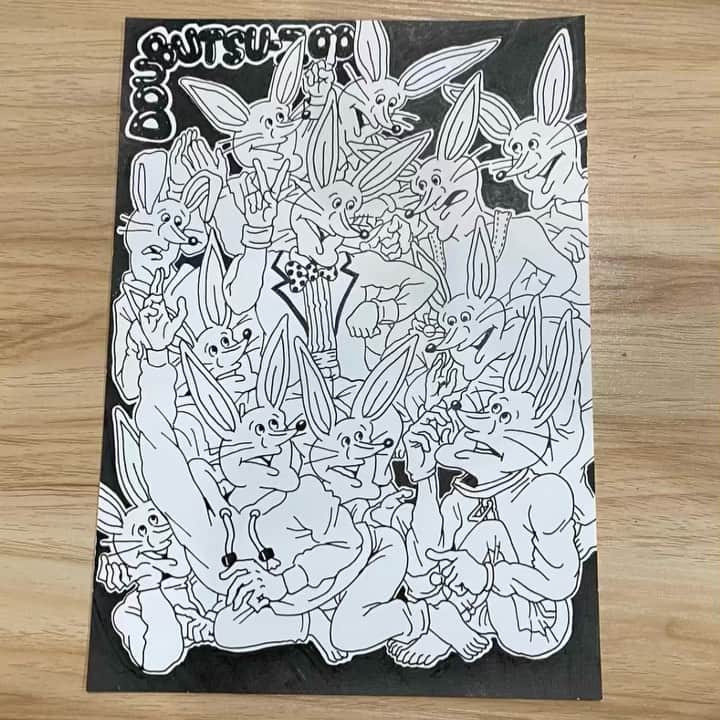 きくちゆうきのインスタグラム：「「どうぶつーズ」のコニーをたくさん描いてるところ  #どうぶつーズ #doubutsuzoo」