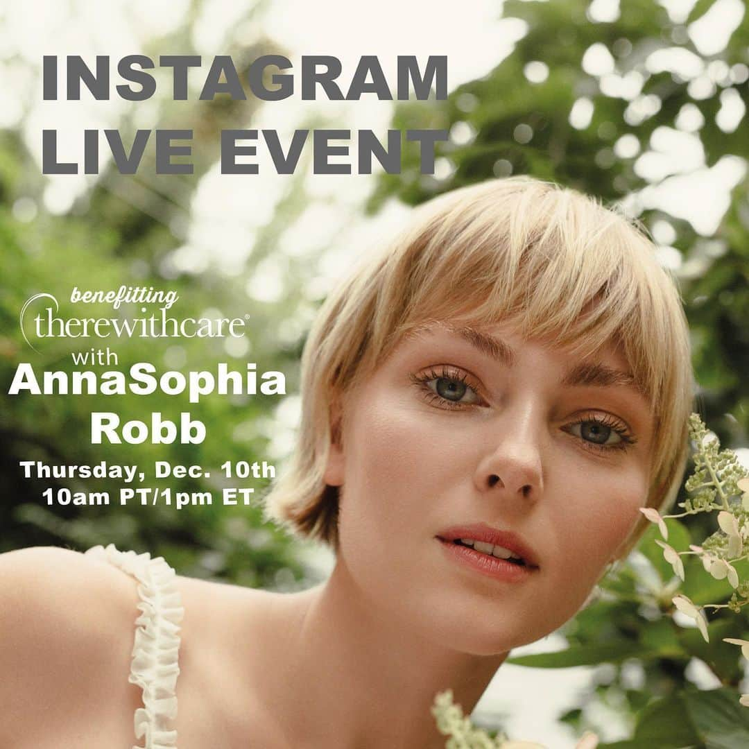 アナソフィア・ロブさんのインスタグラム写真 - (アナソフィア・ロブInstagram)「Pease join me TOMORROW 12/10 at 10am ET/1pm PT for a special event benefitting @therewithcare   We’ll show you what #therewithcare does on a daily basis, meet some of the team, & during the event text LOVETOCARE to 44-321 to donate ! You can also place a bid to meet me, receive a personalized note, photo and a special gift basket of my favorite   quarantine items at  www.charitybuzz.com/annasophiacares. (Link in bio!)  I’ve been part of @therewithcare over 10 years & watched them help SO many families in need. They help the most vulnerable families with kiddos in the hospital, providing them with basic needs such as gas cards, groceries, diapers, toilet paper, baby sitting services, and more.  I’ve been with them while they organize funerals for children who sadly pass from their illnesses and with them to celebrate full recoveries. Now more than ever, these families need our help. They were already isolated before Covid, and now especially so because these children are at high risk of infection. @therewithcare not only cares about the basic needs of families in crisis, they care about the families full wellbeing & provide friendship & comfort for them. It’s a community of big hearted humans. If you can, please donate, or volunteer! See you tomorrow. 📸 by @__gracerivera」12月10日 6時48分 - annasophiarobb