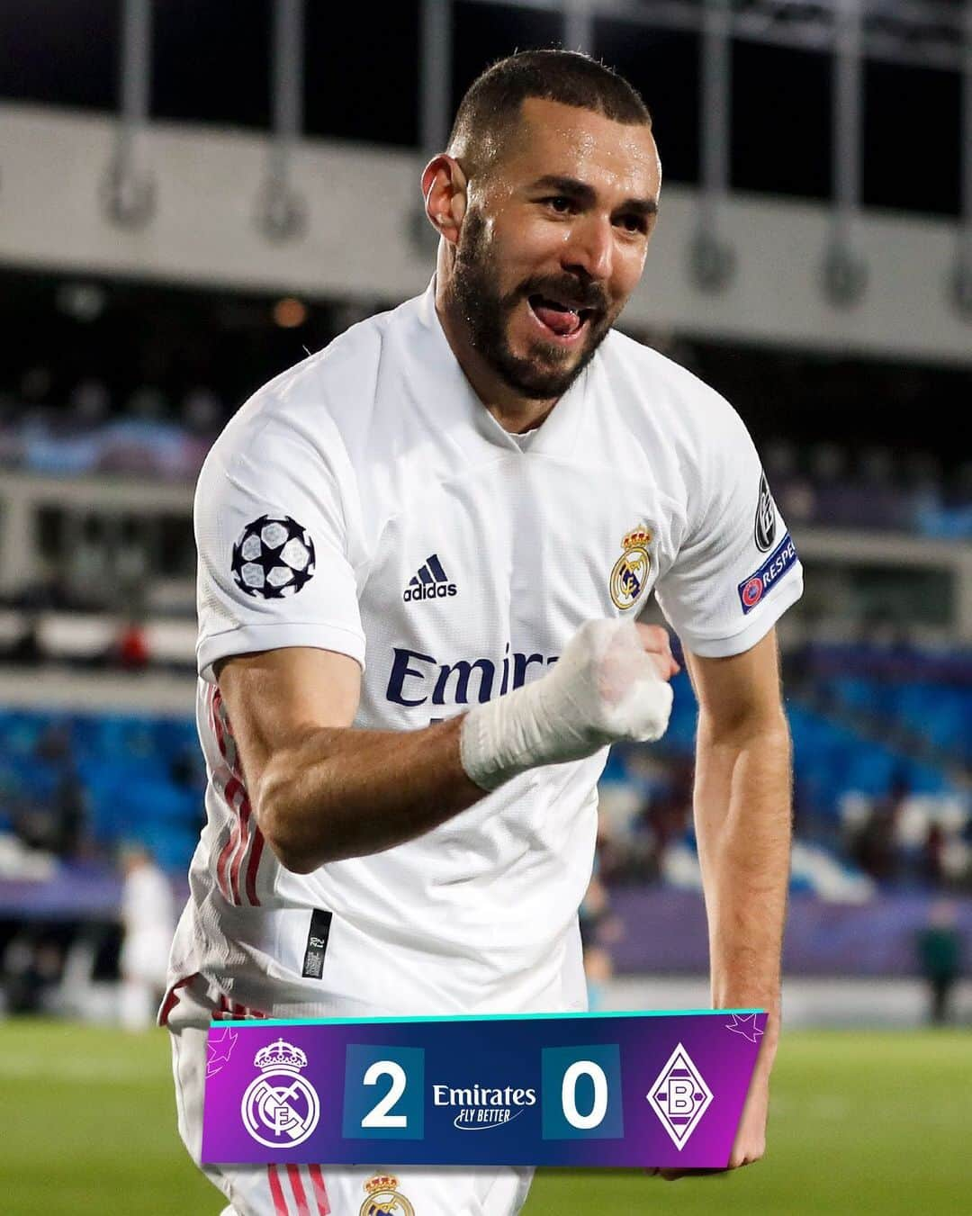 レアル・マドリードさんのインスタグラム写真 - (レアル・マドリードInstagram)「Real Madrid 2-0 Borussia Mönchengladbach ⚽ 9' @KarimBenzema ⚽ 32' @KarimBenzema  #RMUCL • #Emirates」12月10日 6時49分 - realmadrid