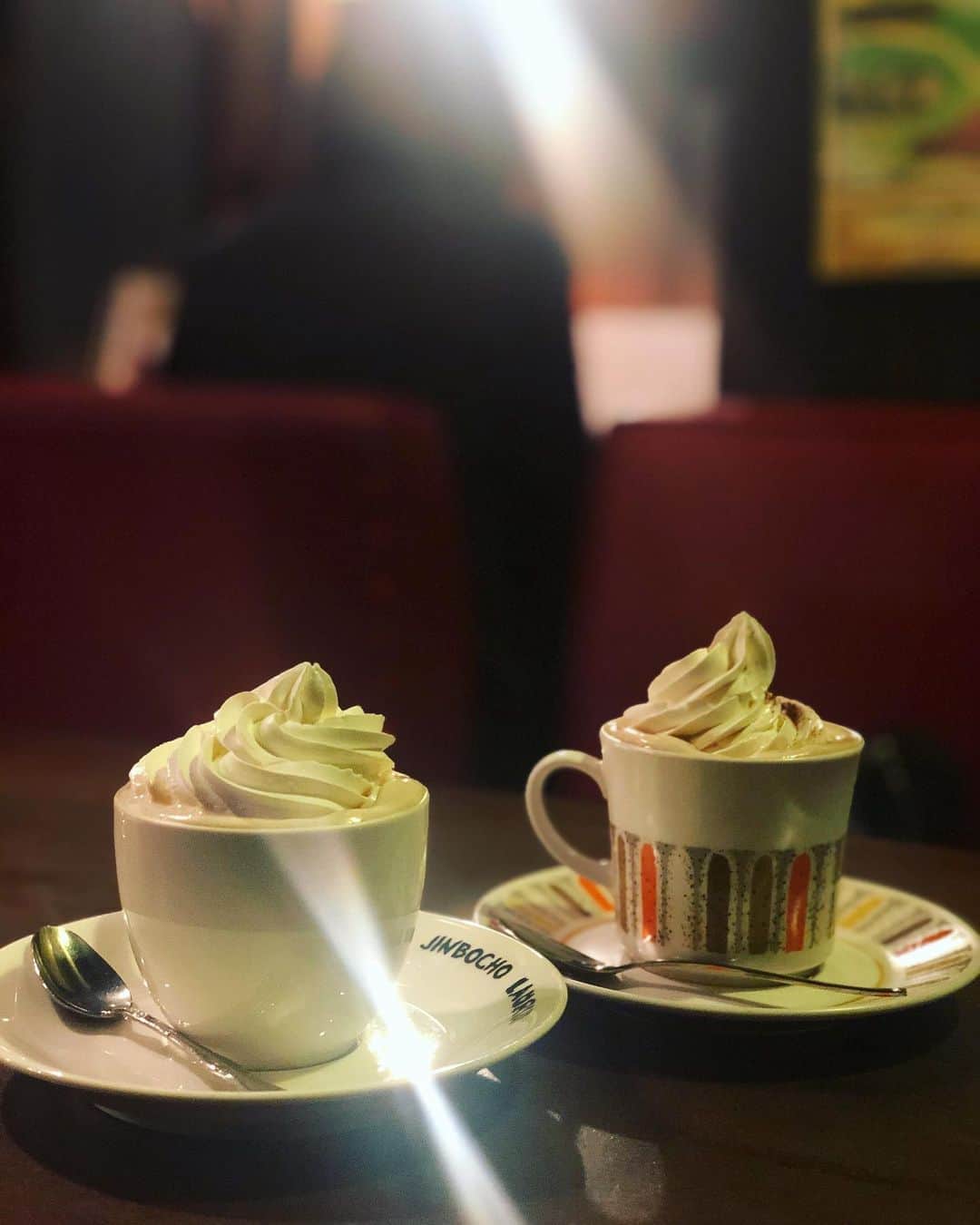 のインスタグラム：「. 神保町ラドリオのウィンナーコーヒーとココア。 すごくおいしかった！  何度も神保町にいってるのに 初めて入ったラドリオは、人気の理由がよく分かる素敵でレトロな純喫茶だった☺️  #神保町が本当好きだ#次はナポリタン食べる#ラドリオ#神保町カフェ#純喫茶#カフェ巡り#ウィンナーコーヒー#レトロカフェ」