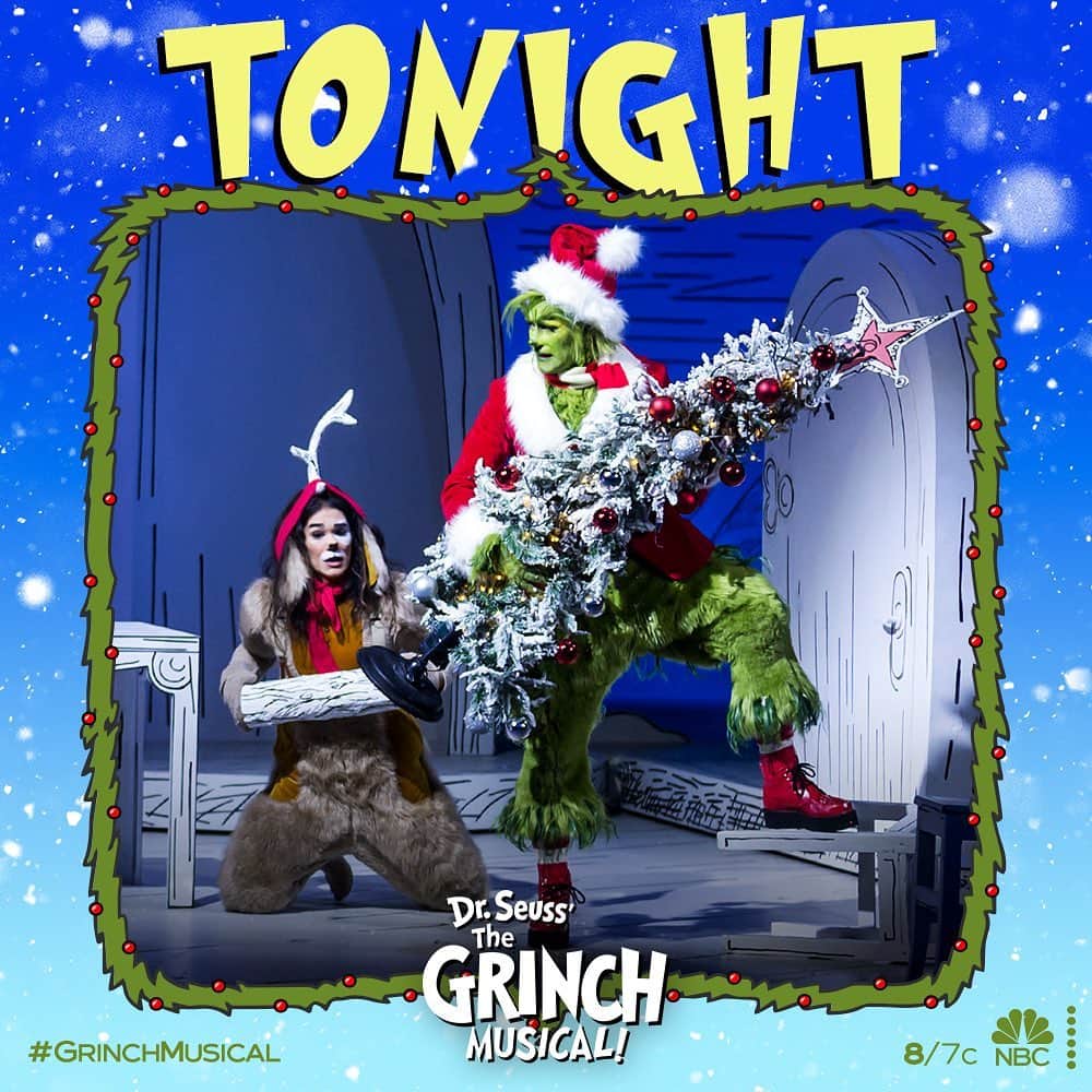 マシュー・モリソンのインスタグラム：「Tonight's the night! Catch #GrinchMusical at 8/7c on @nbc! 💚 🎄」