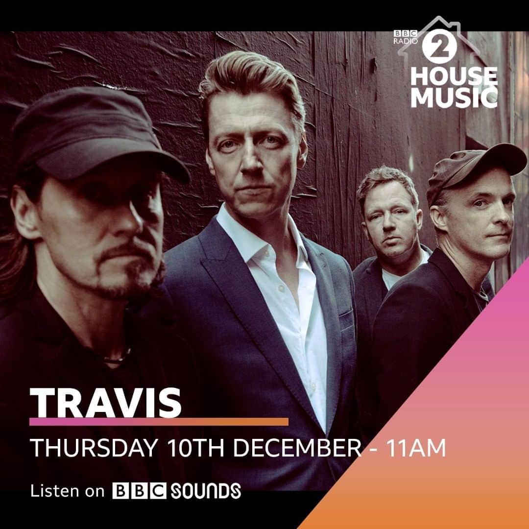 のインスタグラム：「Tune in tomorrow morning from 11am GMT to hear a very special performance from Travis for @kenbrucepopmaster  @bbcradio2」