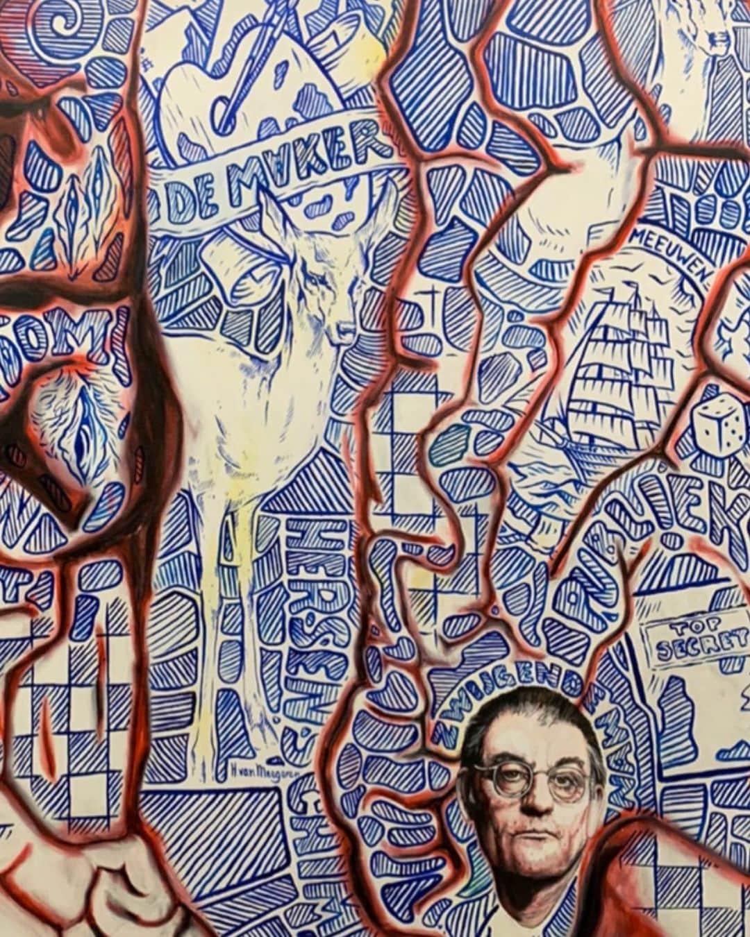 アムステルダム・タトゥー・ミュージアムのインスタグラム：「Painting i dit together with dutch painter #aldert mantje of#bernlef#literermuseum」