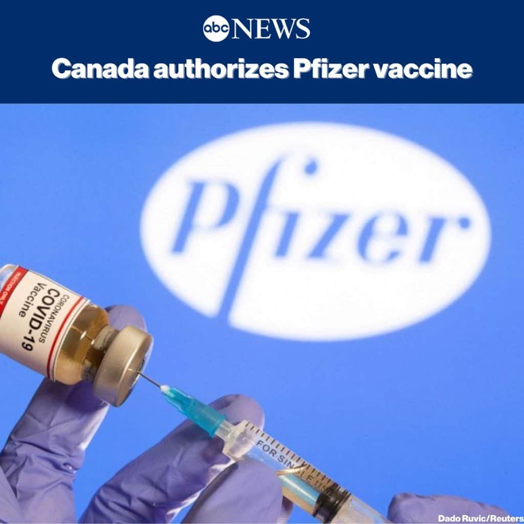ABC Newsさんのインスタグラム写真 - (ABC NewsInstagram)「Canada authorizes the Pfizer vaccine, becoming the third country to do so after the United Kingdom and Bahrain. READ MORE AT LINK IN BIO.」12月10日 2時33分 - abcnews