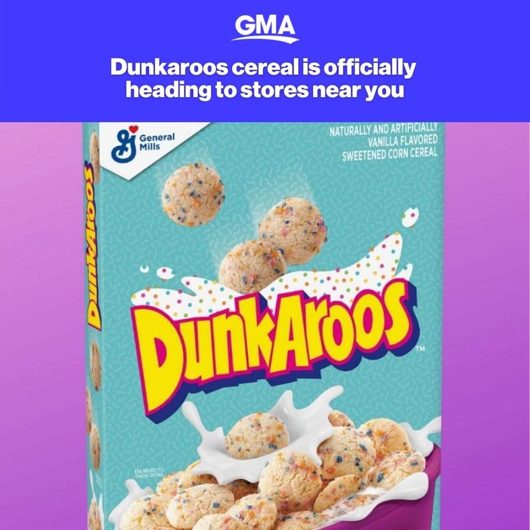 Good Morning Americaさんのインスタグラム写真 - (Good Morning AmericaInstagram)「90'S KIDS REJOICE! Breakfast just got a lot more nostalgic thanks to Dunkaroos cereal. Link in bio to see when it's heading to a store near you.」12月10日 3時07分 - goodmorningamerica