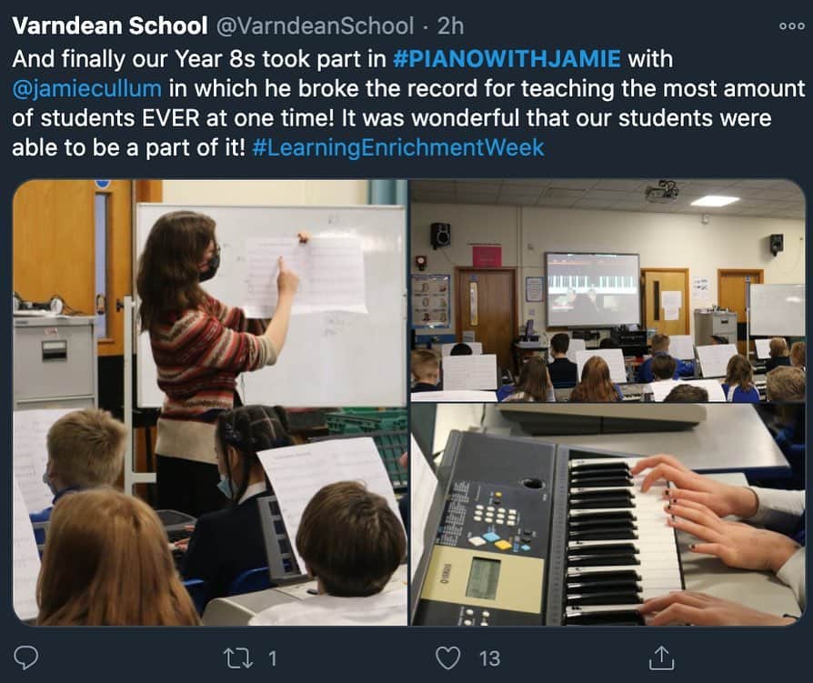 ジェイミー・カラムさんのインスタグラム写真 - (ジェイミー・カラムInstagram)「We did it! Thank you so much to everyone who signed up for #PianoWithJamie and learned In The Bleak Midwinter with me. I’ve been so moved to see the videos of all of you joining in and having a go. Thank you to our partners @age_uk and to Virtual Piano for the support. Big thanks to @doddleoddle, @robbiewilliams and @thisissigrid for joining me also, and of course to everyone that tuned in to watch. We now have the world record for the largest ever virtual music lesson! 🙌」12月10日 3時26分 - jamiecullum
