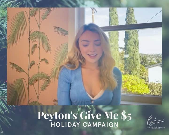 ペイトン・リストのインスタグラム：「I am honored to help the @thecameronboycefoundation in their mission to cure epilepsy and end gun violence.   We know that so many have been affected by the pandemic this year, so that is why we are asking for only $5. You can also gift this donation to friends and family for the holidays. Our goal is to get 10,000 people to donate $5 each, so we can reach our goal of $50,000! Cameron's family, friends and the foundation are extremely grateful for your generosity.   Link to donate is in my bio 🙏🏼」