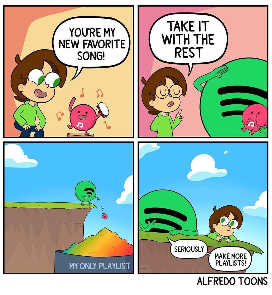 9GAGさんのインスタグラム写真 - (9GAGInstagram)「I only have the liked ones.⠀ ✍🏻 @alfredo_toons⠀ -⠀ #comic #spotify #music #9gag」12月10日 4時00分 - 9gag