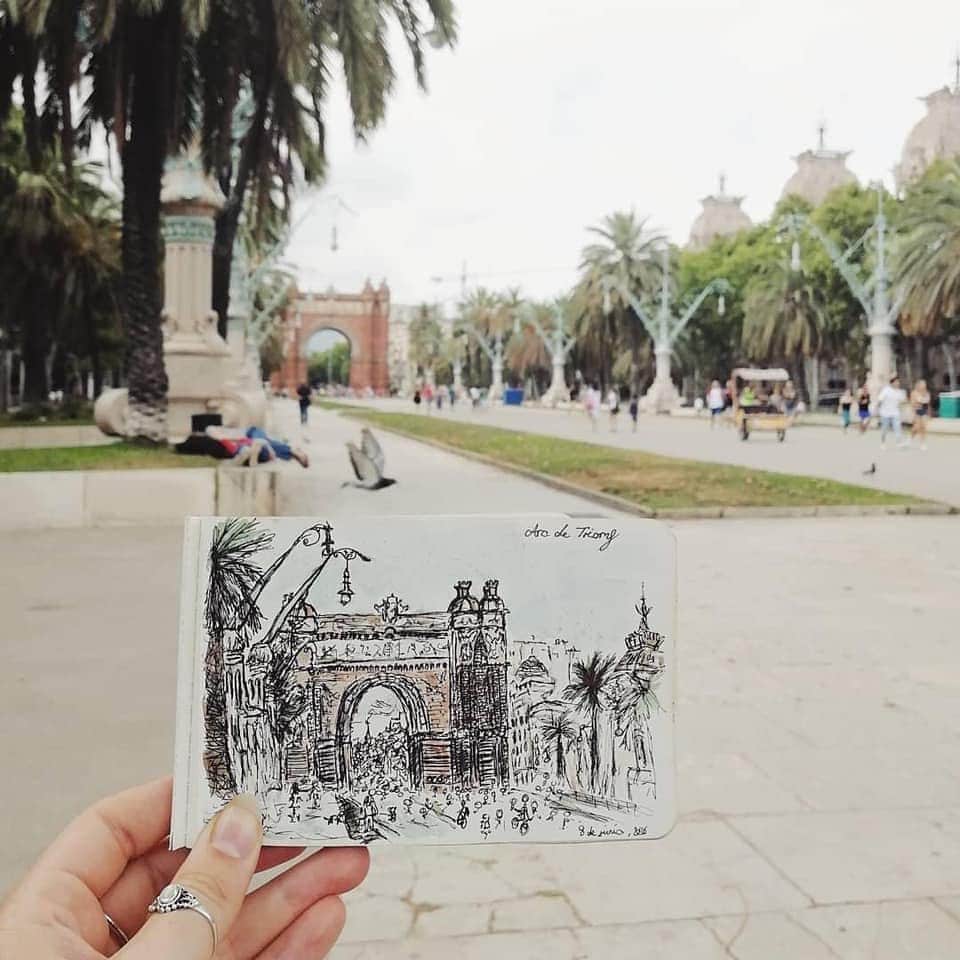 デルタ航空のインスタグラム：「Until we're ready to explore the world again, we can travel through memories. Recreate your favorite destinations and use #DeltaDrawings for a chance to be featured.  Photos: @travelgirlsketch」