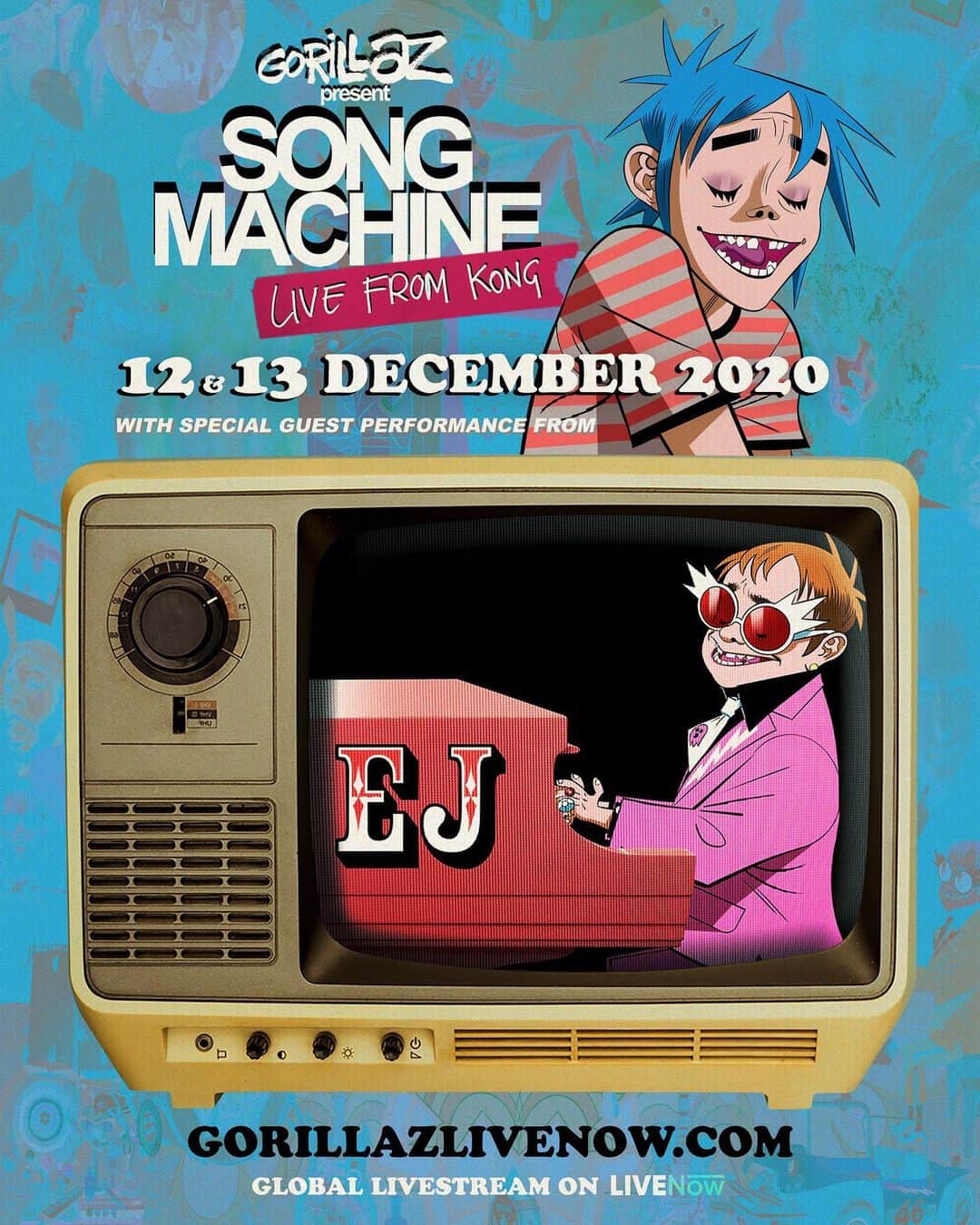 Gorillazさんのインスタグラム写真 - (GorillazInstagram)「After 2D, Murdoc, Russel and Noodle, Song Machine Live are pleased to announce a 5th and final animated special guest... It's @eltonjohn 🕺 👉 gorillazlivenow.com」12月10日 4時52分 - gorillaz