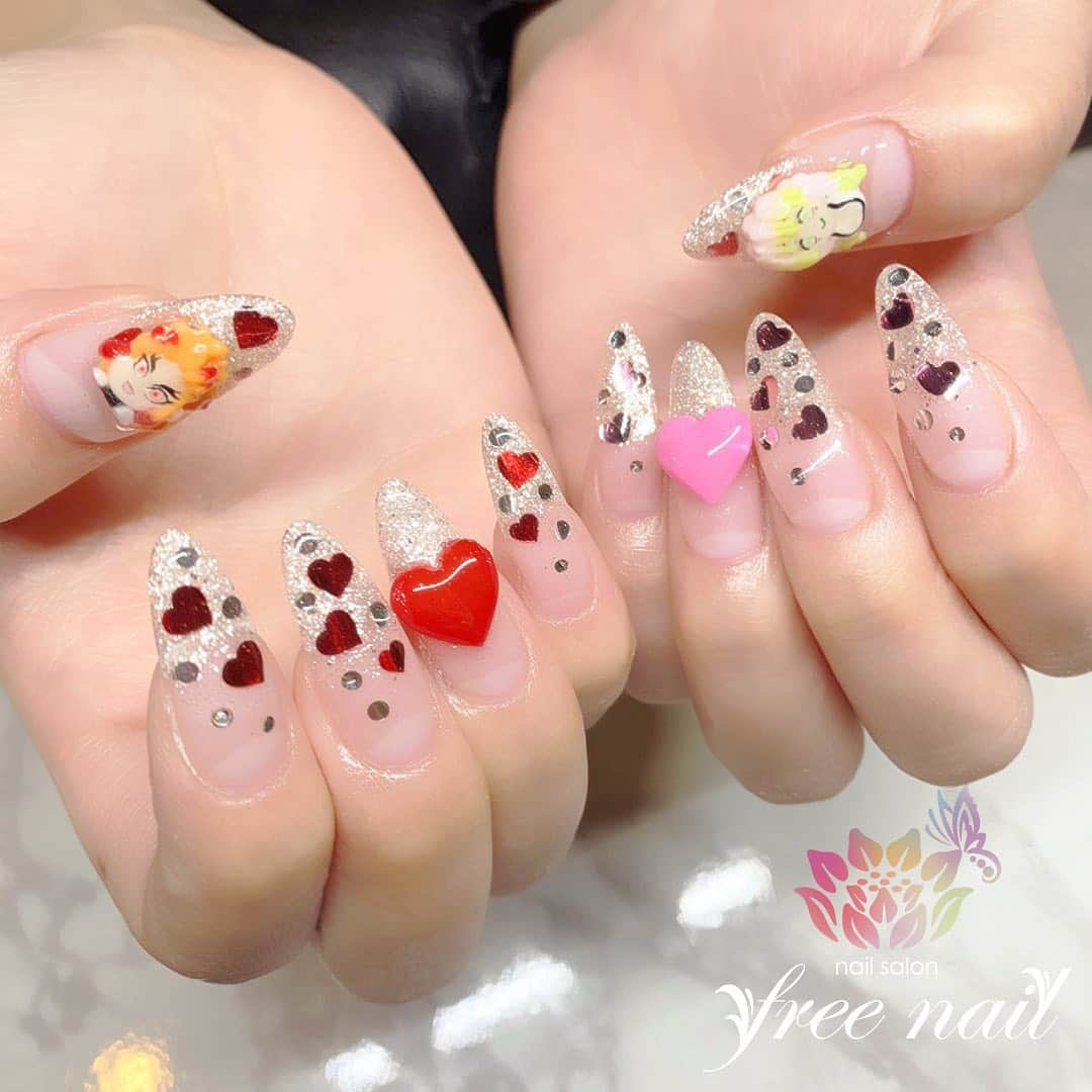 free nail フリーネイルさんのインスタグラム写真 - (free nail フリーネイルInstagram)「. お客様ネイル💅🏻💫 . 鬼滅の刃3Dパーツ👹💗 . オリジナル3Dパーツ freenailアプリからの 事前ご予約でお作りします👩🏻‍🎨🎨 . ご来店ありがとうございました🙇🏻‍♀️🙇🏻‍♀️🙇🏻‍♀️💗 . #ネイルアート #ジェルネイル #ネイルサロン #大阪ネイルサロン #ネイルデザイン #ネイルチェンジ #鬼滅の刃ネイル #3Dネイル #キャラクターネイル #ネイルパーツ #甘露寺蜜璃ネイル #煉獄ネイル #デザインネイル #トレンドネイル #立体ネイル #ラブリーネイル #ネイルパーツ #冬ネイル #winternails #nailsart #nailsdid #美甲 #日式美甲 #日式美甲胶 #日本美甲师 #日本美甲老师 #美甲上课 #日本胶 #フリーネイル #freenail」12月10日 16時17分 - freenail_jpn