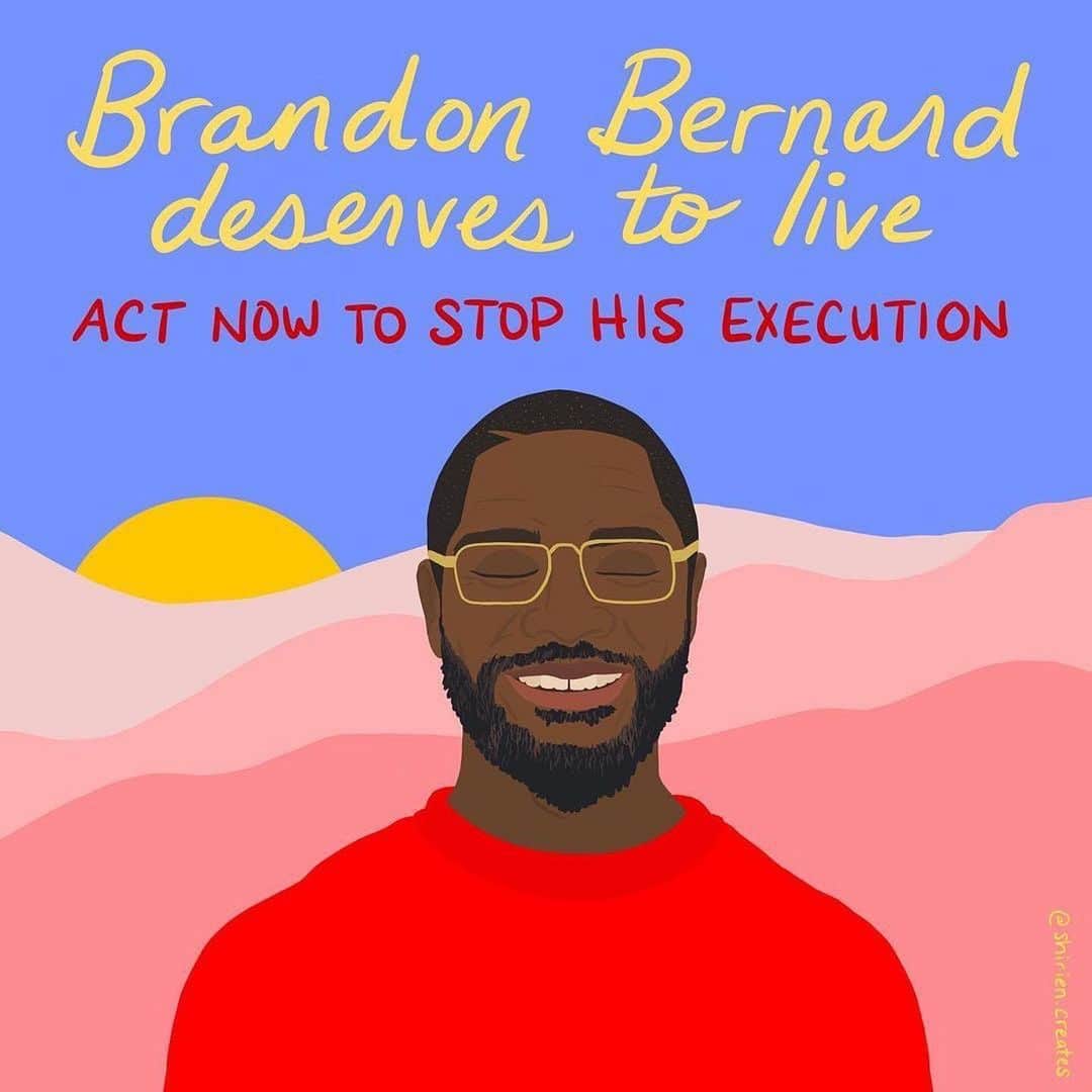 アンナ・パキンのインスタグラム：「#Repost @speakingofracism ・・・ @shirien.creates This Thursday, Dec 10th, Brandon Bernard is set to become the latest federal inmate executed by the Trump administration—even though five of the surviving nine jurors who condemned him to death have changed their minds. Even the prosecuting attorney says she now thinks he should live. Yet the 40-year-old is scheduled to be put to death by legal injection in just 3 days. ⁣ ⁣ Brandon was 18 when he was convicted over the 1999 kidnapping and murder of a white couple in TX. Brandon was one of two Black teens sentenced to death, but he was not even present when the couple was abducted. Christopher Vialva, the other teen who was present and allegedly pulled the trigger, was executed on September 22nd. Christopher was the first Black inmate put to death after the Trump administration resumed the death penalty earlier this year. ⁣ ⁣ Gary McClung, a juror, felt massive guilt about Bernard’s sentence. He never understood why the two had been tried as a pair when Bernard was afraid and confused. Bernard says he learned from the experience and became a mentor to at-risk youth.⁣ ⁣ From the @theintercept: “I have never been able to hug my dad, but mentally and emotionally he is there for me as much as possible,” said Brandon’s daughter Taneah. “It might not seem like much of a relationship, but it is the best one I have and it is important to me.” ⁣ “It was especially great to see my daughter because I don’t ever get to see her,” Bernard wrote. “And seeing how she has grown…I couldn’t stop looking at her.”⁣ ⁣ Brandon deserves to live. We must all take action immediately to stop this injustice. Fom @soyouwanttotalkabout:⁣ ⁣ Call the Department of Justice at (202) 353-1555. If you don’t get a response, leave a message by choosing option 9. Ask Attorney General Barr to commute Brandon Bernard’s unjust death sentence. ⁣You can sign a letter to Trump and see other action items at helpsavebrandon.com/take-action (link in bio). ⁣ Reach out to your elected officials and demand they speak up to save Brandon’s life. Find your local reps, Senators and more at commoncause.org/find-your-represenative⁣ ⁣ Enough pressure can save Brandon's life」