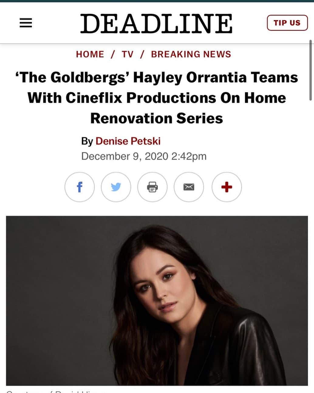 ヘイレイ・オランティアのインスタグラム：「Well, secrets out! Thank you @cineflixmedia for believing in us enough to develop this concept together. Fingers crossed you’ll see us on your screens soon!   Comment a 🏠 if you would watch our show about our work @hayloflips!」