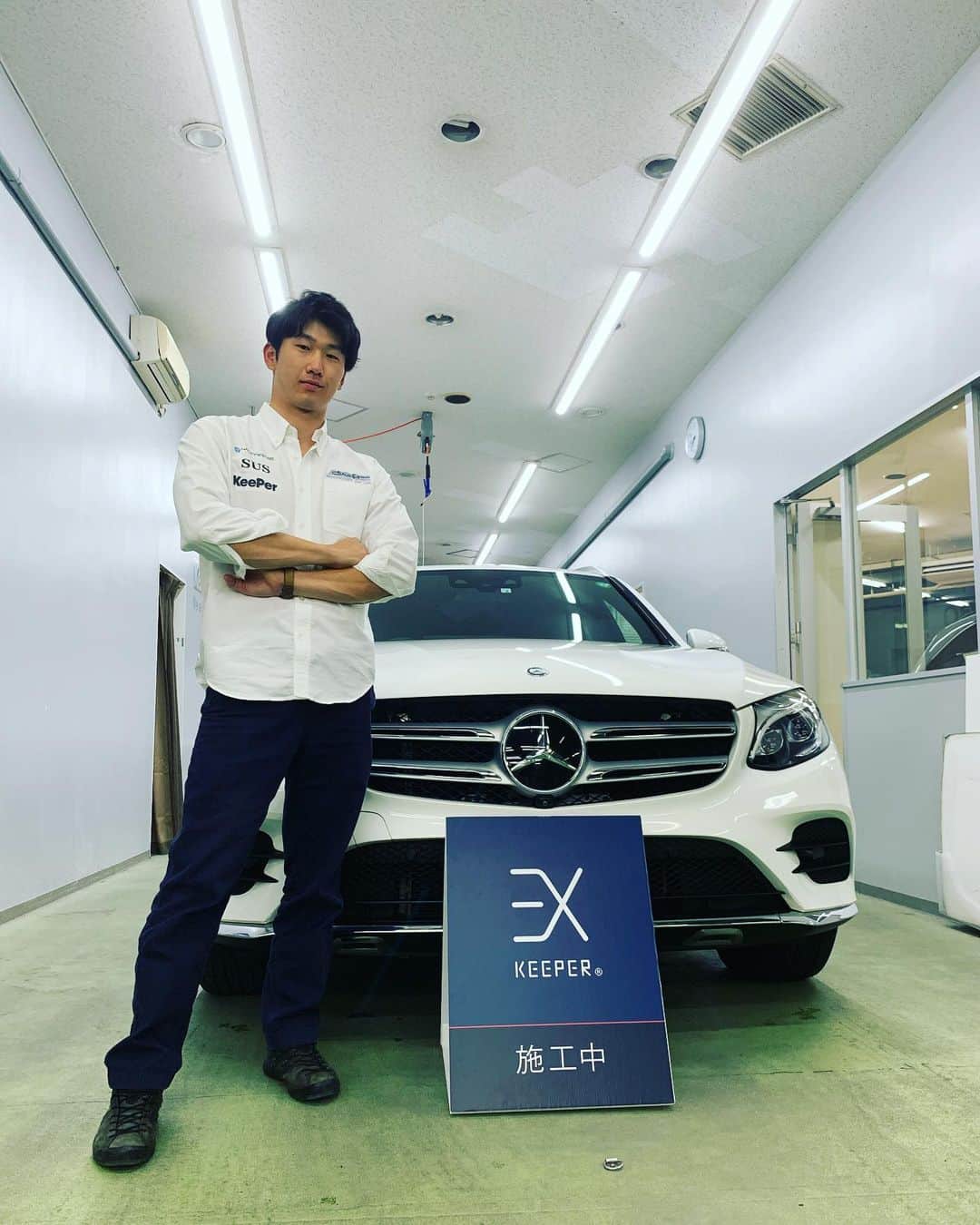 足立和也のインスタグラム：「キーパーコーティングで、車の身だしなみを整えていただきました。  #キーパーコーティング #KeePer技研 #足立和也」