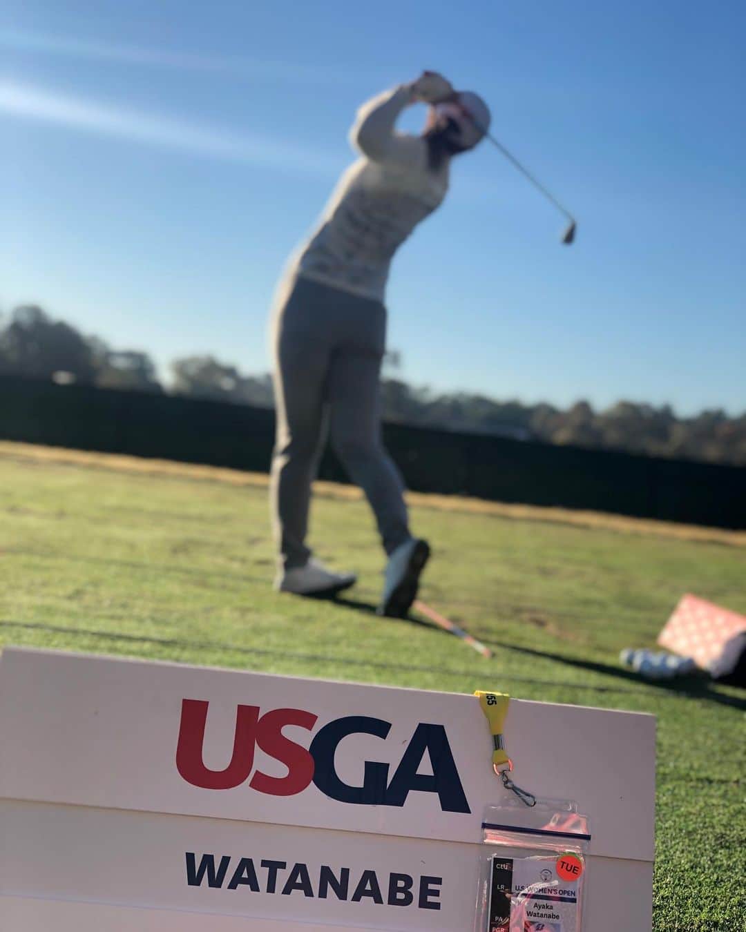 渡邉彩香のインスタグラム：「. . 全米女子オープン 出場決まりました！！！  明日から頑張ってきます！！  練習ラウンドは真美子と🥰 @mamiko_higa_official」