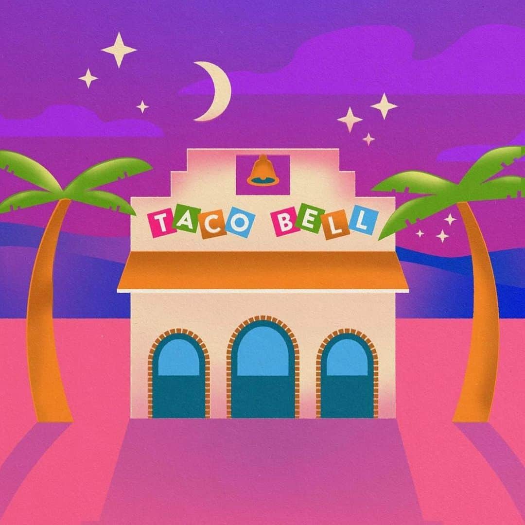 Taco Bellのインスタグラム：「The Bell is calling. Check out our story to make this your phone wallpaper.」