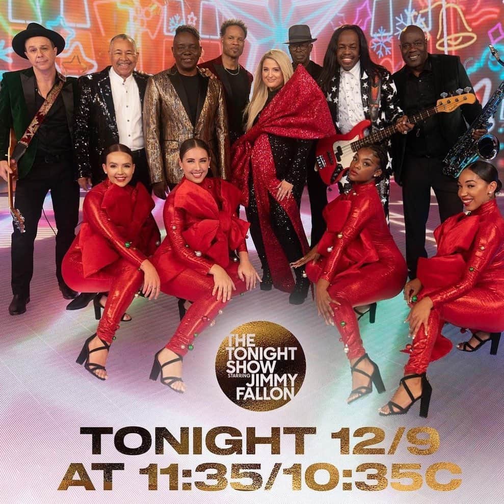 アース・ウィンド・アンド・ファイアーのインスタグラム：「🚨Tonight! We join @meghan_trainor for a special performance of #HOLIDAYS on @fallontonight at 11:35/10:35c!@jimmyfallon 🥳」