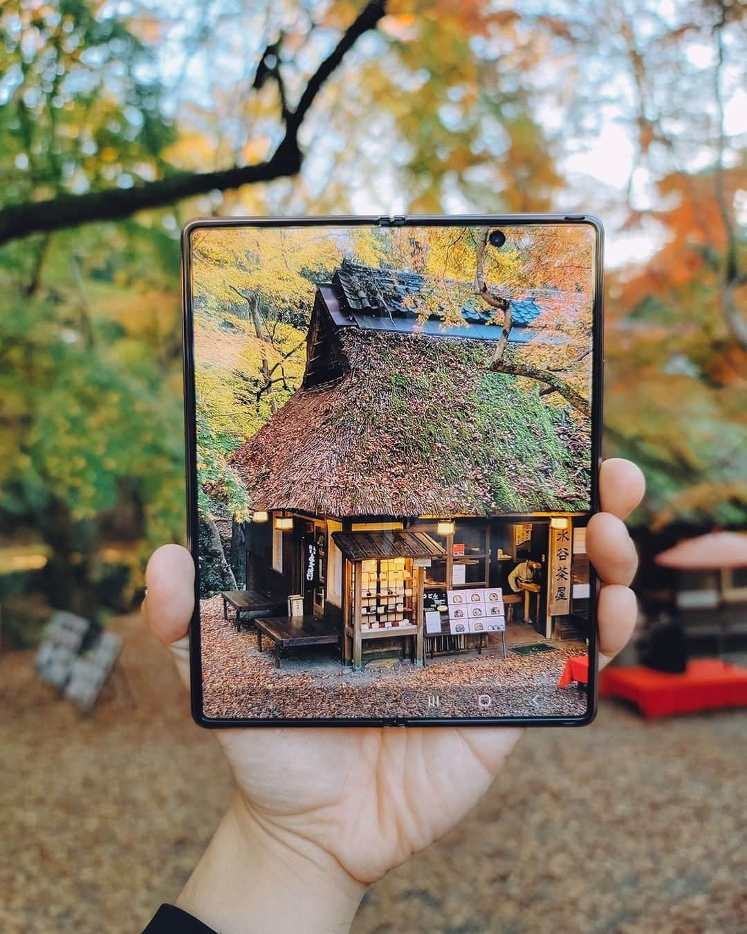 Galaxy Mobile Japanさんのインスタグラム写真 - (Galaxy Mobile JapanInstagram)「写真…!?ではなく、Galaxy Z Fold2 5Gの画面なんです❕ 画面を開けば、まるで1枚の写真を見るように世界を捉えることができますよ✨ #GalaxyZFold2 5G Photo by @yohei_sawamura ・ ・ ・ #withGalaxy #GalaxyZFold25G #Galaxy5G #ギャラクシー5G #ギャラクシー #折りたたみ #モバイル #スマートフォン #スマホ #タブレット #携帯 #携帯電話 #携帯カメラ #携帯撮影 #秋冬 #何気ない瞬間を残したい #秋の風景 #日本の風景 #フォトジェニック #日本 #写真のある生活 #スマホカメラ #スマホ写真 #スマホ撮影 #スマホ撮り #スマホ越しの私の世界 #Galaxyカメラ部 ・ Galaxy Z Fold2 5Gのことをもっと知りたい！と思った方は、@galaxymobilejp のプロフィールリンクをクリックしてみてください🔍」12月10日 12時00分 - samsungjpn