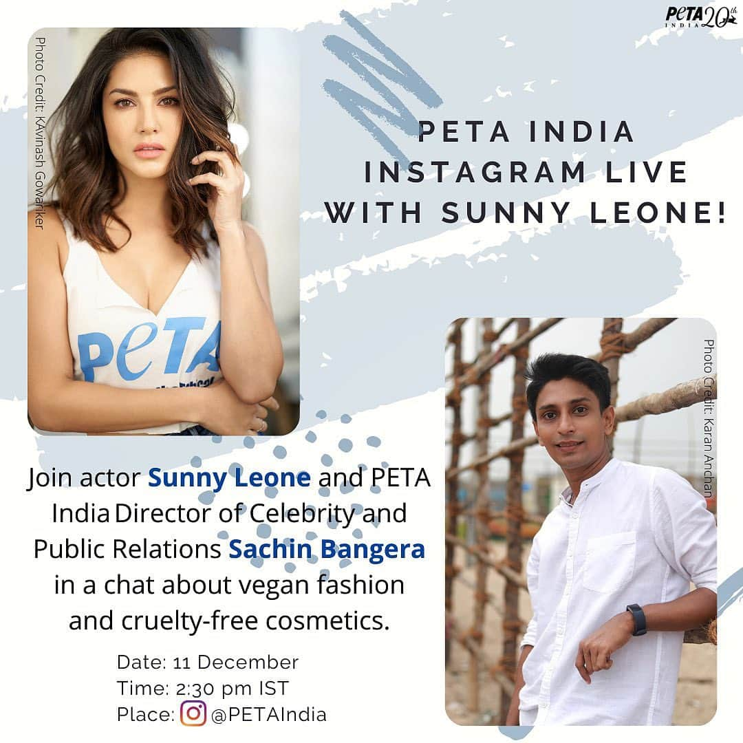 サニー・レオーネさんのインスタグラム写真 - (サニー・レオーネInstagram)「Catch me in conversation with @petaindia as we discuss the importance of shifting to #crueltyfreemakeup and vegan fashion!!  Tomorrow at 2.30pm IST on @petaindia Instagram channel!  #SunnyLeone #crueltyfreemakeup #vegan #peta #crueltyfree #cosmetics」12月10日 16時48分 - sunnyleone