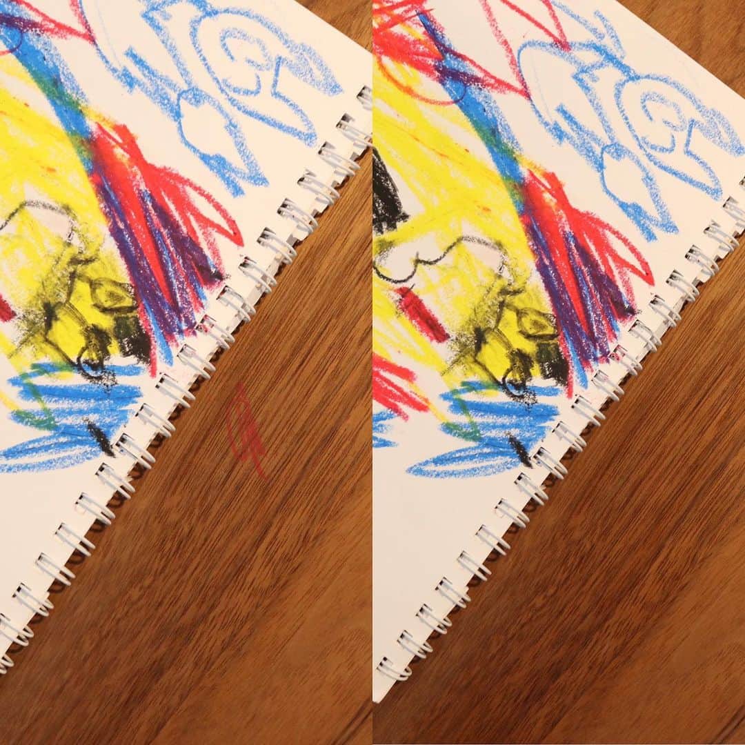 宇佐美彩さんのインスタグラム写真 - (宇佐美彩Instagram)「先日の雨の土曜日☔️ サクラクレパスさん（ @sakura_craypas ）の『水でおとせるクレヨン』でお絵描き🖍 柔らかくてスルスル描きやすいから、小さい子でも使いやすそう⭕️ 発色も良く鮮やかでとても綺麗👏🏻 勢い余って机の上にはみ出したクレヨンも、ウエットティッシュでサッと落ちました💮 . これなら  エ゛ッッッ？？はみ出してない👹💢？ ってならなくても大丈夫だわ😂 心穏やかに見守れる！ どうぞ豪快に描いてくれ！！ . . #水でおとせるクレヨン #サクラクレパス #PR #幼稚園ママ #男の子ママ #兄弟ママ #こどものいる暮らし #こどもと暮らす」12月10日 17時16分 - o0oayankeyo0o