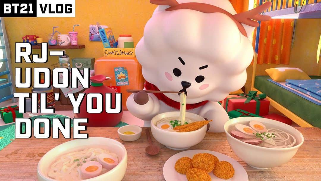 BT21 Stars of tomorrow, UNIVERSTAR!さんのインスタグラム写真 - (BT21 Stars of tomorrow, UNIVERSTAR!Instagram)「Slurp slurp. 🍲 Today, MUKJ's going to do another MUKBANG! YUM YUM.  Come join this mouth-watering session! 👉 Link in bio!  #RJ #MUKJ #MUKBANG #EATINGSHOW #BT21」12月10日 18時00分 - bt21_official