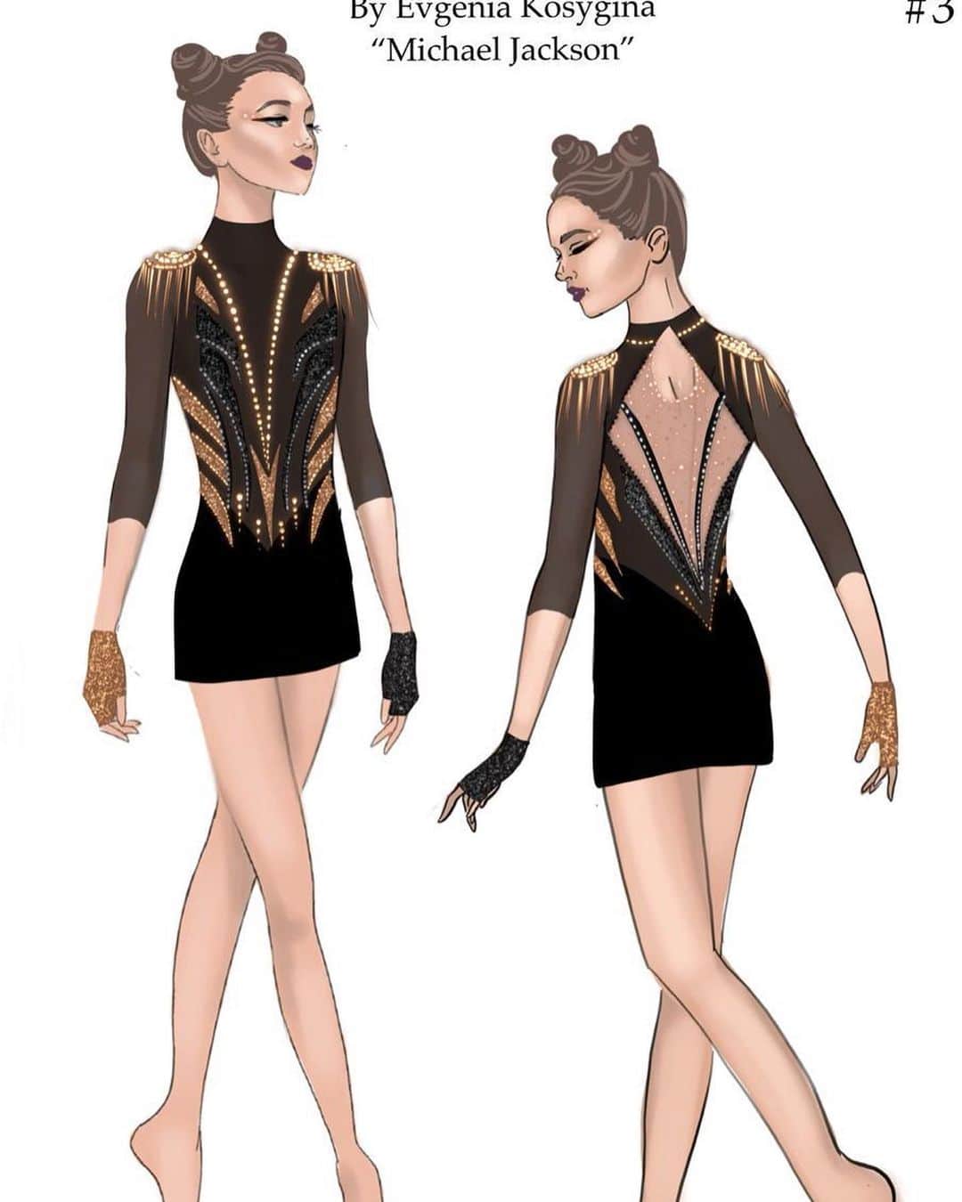 エフゲーニヤ・コスイギナのインスタグラム：「Michael Jackson🔥new costume   Офигенский,очень стильный костюм в исполнении @liddkin  Спасибо за такой шикарный костюм! Ждём видео и фото со льда,чтобы увидеть его во всем великолепии!❤️🔥❤️」
