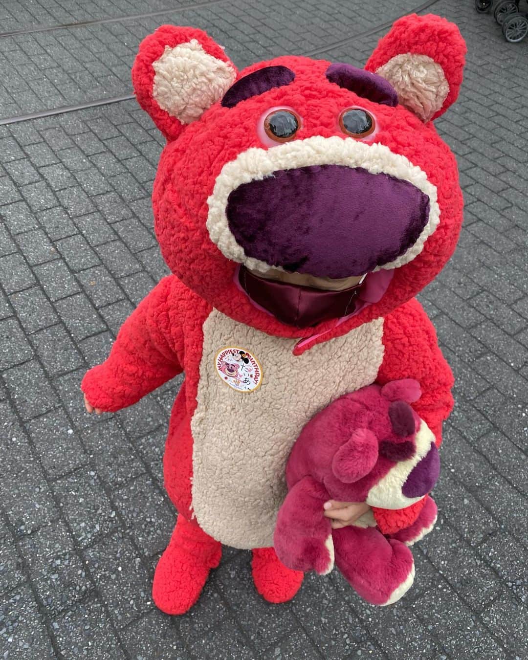 tiahy__のインスタグラム：「He smells nice. It's the scent of strawberries 🍓. . .  #lotso_taia#taiacostume」