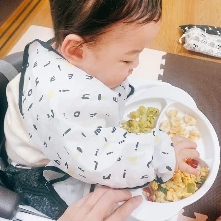 桜 稲垣早希のインスタグラム：「【手掴み食べへの道】 ちょっと洒落てワンプレートにしたらこれですよ🥲 皿投げてストレス発散出来るあの店連れて行きたい｡ #生後10ヶ月男の子 #手づかみ食べ練習 #大惨事 #記憶にないけど私も皿投げて育ったのかな #この戦いを１日3回 #投げるやつと投げないやつがある #パンケーキとハイハイン以外食べ物とみなさない」