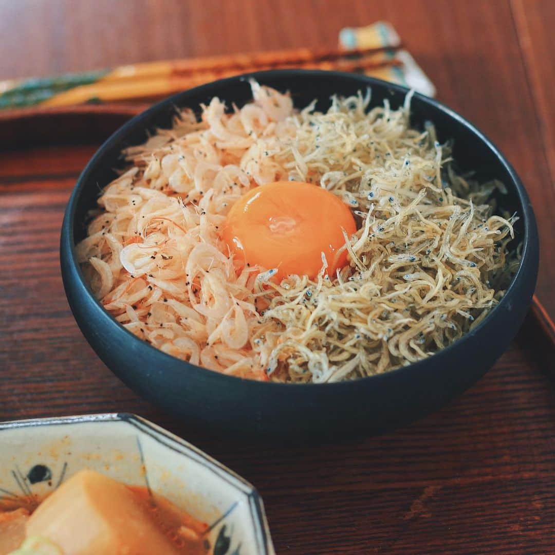 Kaori from Japanese Kitchenさんのインスタグラム写真 - (Kaori from Japanese KitchenInstagram)「しらすとアミエビの海鮮たまごかけご飯。 ・ こんばんは。 今日の朝昼ごはんは卵かけご飯でした。 ふるさと納税の返礼品でいただいた 愛知県碧南市のしらすとアミエビを たっぷりのせた贅沢ごはん。 カルシウムたっぷり摂れました。 アミエビは滅多に市場に出回らないらしく 貴重な海の幸を堪能できて嬉しい☺️ しらすとアミエビは 常備菜用のじゃがいもナムルと 小松菜のおひたしにも入れてみました。 いつもと同じレシピなのに美味しさ二割増。 ・ 以前からふるさと納税の返礼品として お野菜やお米をいただいておりますが 寄付をして食材がいただけるのはありがたい限り。 我が家は滅多に食べられない食材を中心に寄付してます。 寄付したお金の使い道も選べて 今回は子育て支援を選択しました。 少額ですが碧南市の方のお役に立てますように🙏🏻 今回はふるさとチョイスというサイト経由で申込しました。 選べる自治体が圧倒的に多いのと 支払い方法が多いのが魅力的◎ 貯まりに貯まったAmazon Payでお支払い💴 ふるさと納税によって 税金の一定額が控除されるのは嬉しいですね。 しらすとアミエビは本当に美味しいのでおすすめです◎ 愛知県碧南市で検索したら出てきますよ。 今日もお疲れ様でした☺︎ ・ ・ ・ 【おしながき】 しらすとアミエビの卵かけご飯 しめじ、にんじん、大根、油揚げのお味噌汁 韓国風大根の煮物 ＊今日は薬膳の話お休みします＊ ・ ・ ・ ・ 2020.12.10 Thu Hi from Tokyo! Here’s Japanese brunch:Baby shrimp and sardine rice bowl w/ egg yolk, miso soup, and Korean simmered radish. ・ ・ ・ #Japanesefood #breakfast #朝ごはん #おうちごはん #早餐 #薬膳 #うつわ #自炊 #家庭料理 #一汁一菜 #落合芝地 #和食 #PR #ふるさと納税 #ふるさとチョイス #お礼の品 #ふるさと納税返礼品 #返礼品」12月10日 20時51分 - coco_kontasu