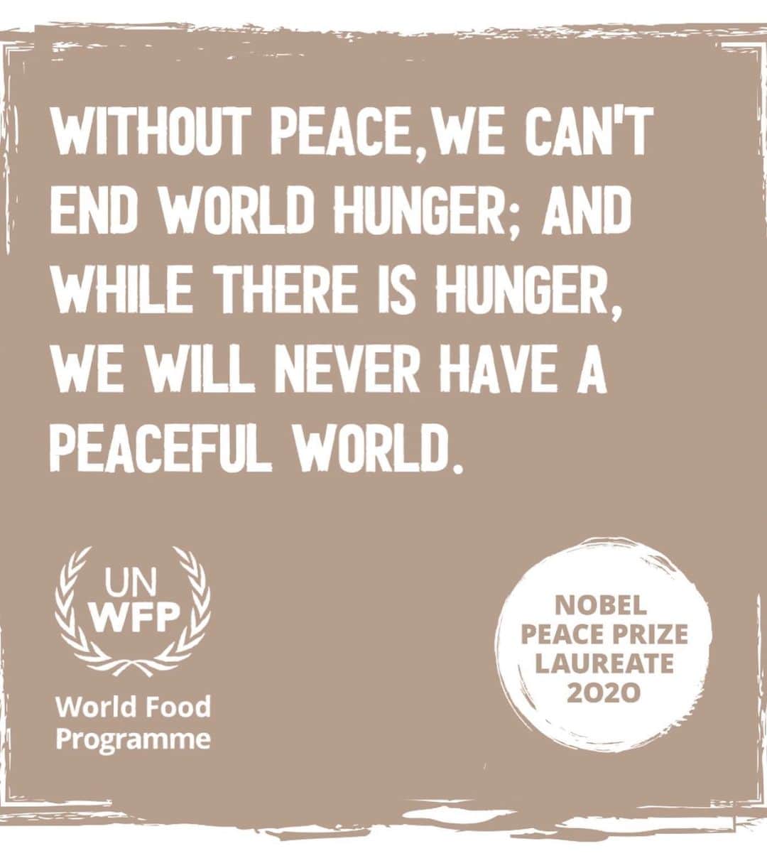 ナターシャ・ポーリーさんのインスタグラム写真 - (ナターシャ・ポーリーInstagram)「Congratulations To The UN World Food Programme On Being Awarded The 2020 #NobelPeacePrize. This Is a Powerful Reminder That Peace And Zero Hunger Go Hand-in-hand. Join Me and @worldfoodprogramme In Our Mission To End Hunger. Follow WFP to Find Out How You Can Help Make a Difference!」12月10日 21時07分 - natashapoly