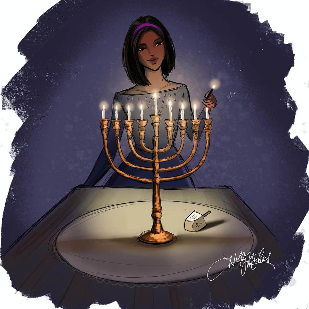 Holly Nicholsさんのインスタグラム写真 - (Holly NicholsInstagram)「Happy Hanukkah! welcoming a season of light and love ♥️ 🕯 🕎 #happyhanukkah」12月10日 21時41分 - hnicholsillustration