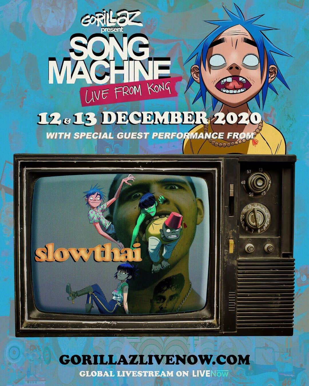 Gorillazさんのインスタグラム写真 - (GorillazInstagram)「Joining Song Machine Live at Kong this weekend is... 🥁 @slowthai  🎟 gorillazlivenow.com」12月10日 22時24分 - gorillaz